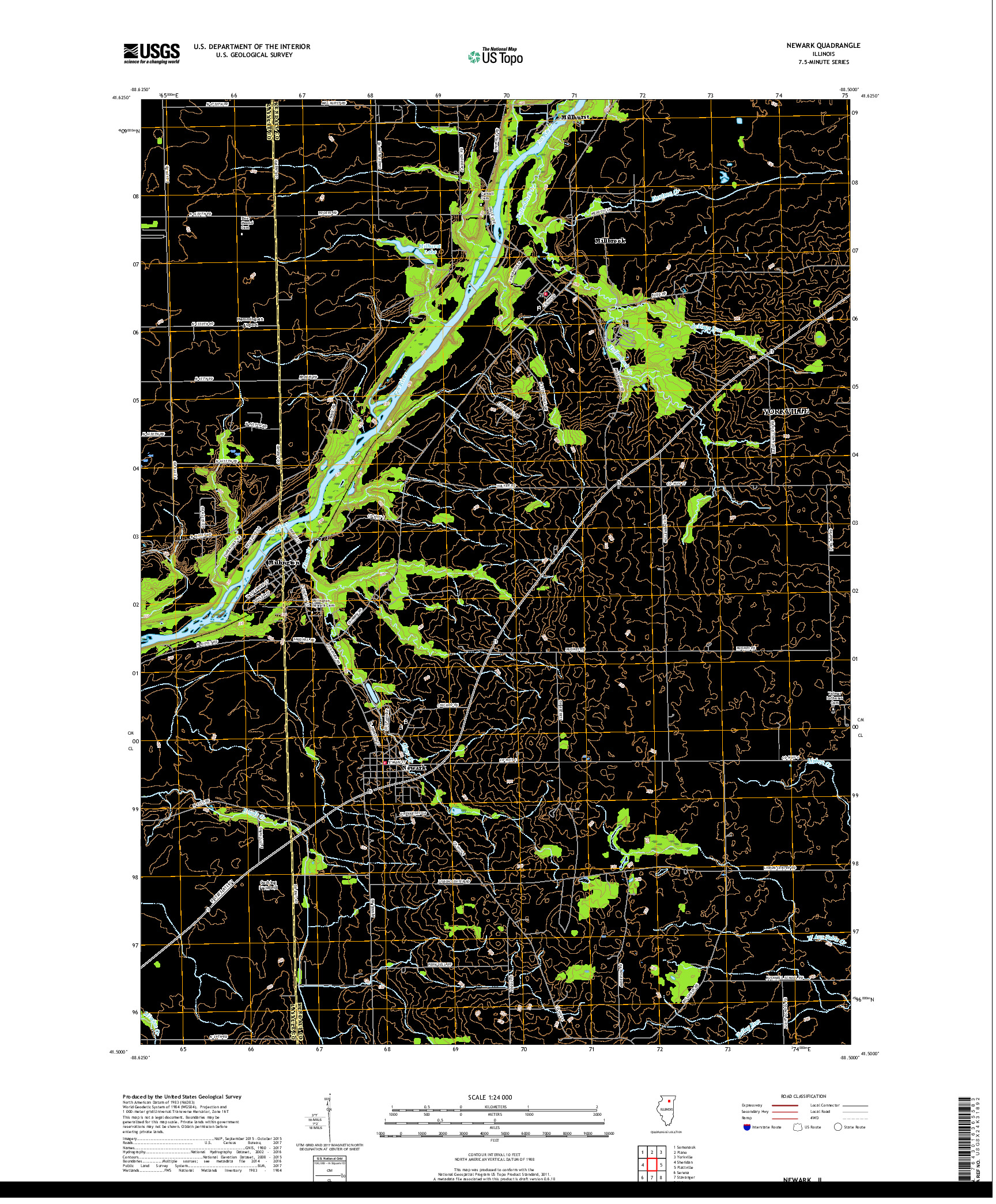 USGS US TOPO 7.5-MINUTE MAP FOR NEWARK, IL 2018