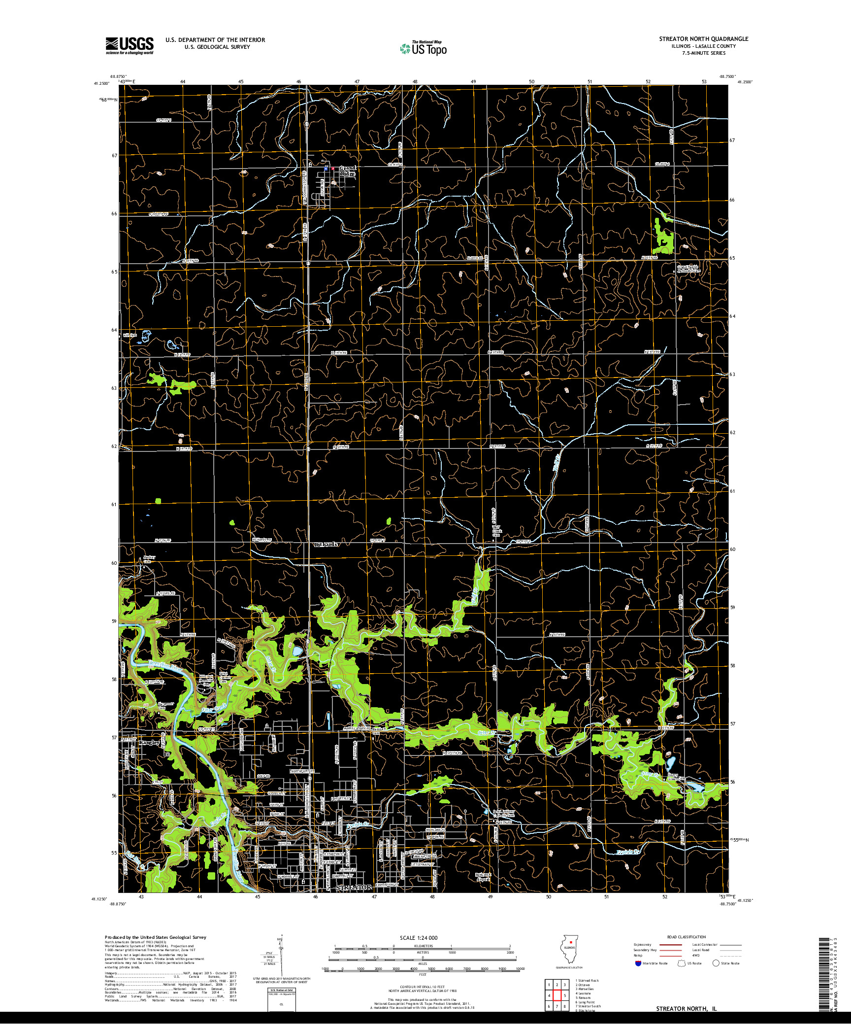 USGS US TOPO 7.5-MINUTE MAP FOR STREATOR NORTH, IL 2018