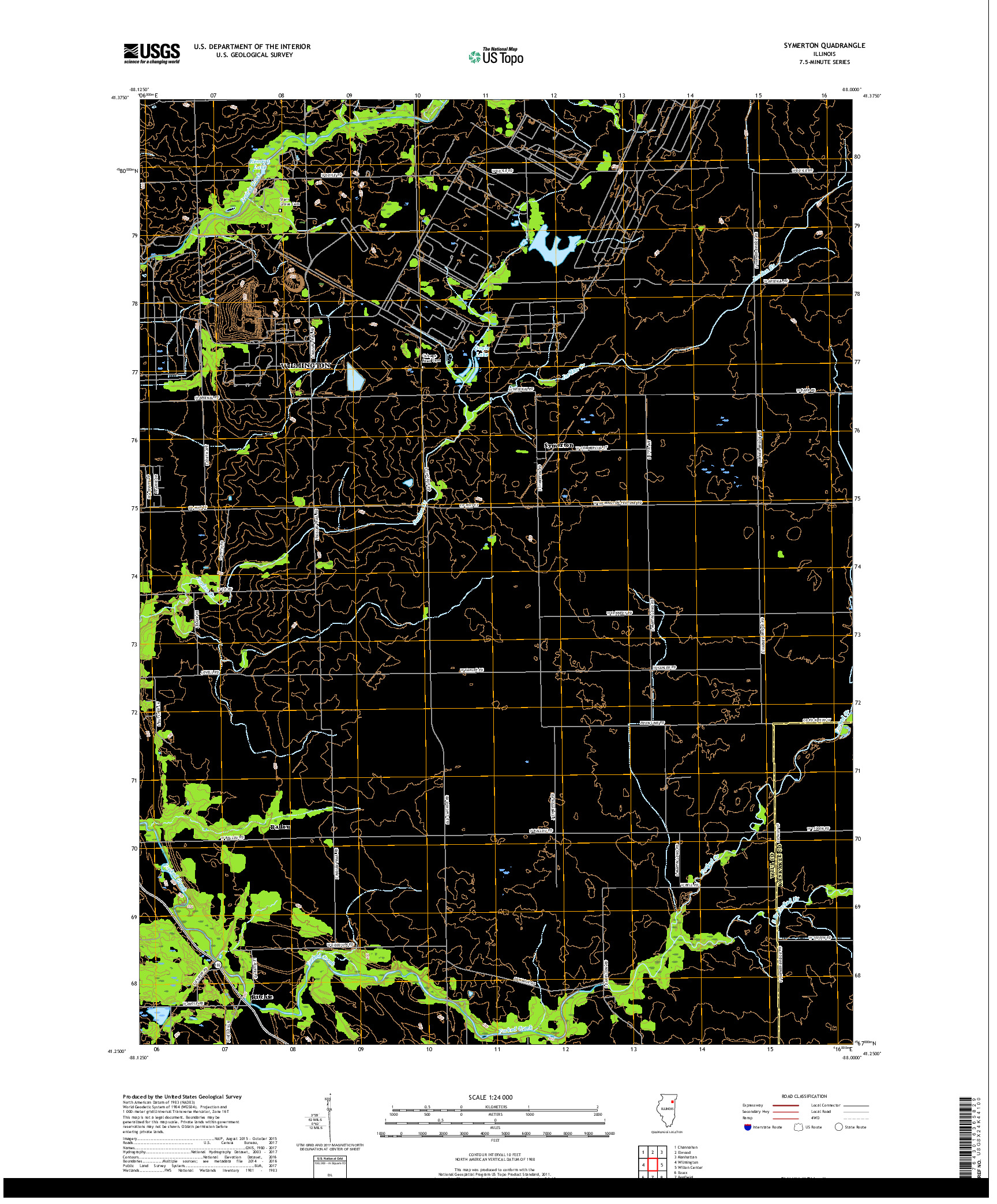 USGS US TOPO 7.5-MINUTE MAP FOR SYMERTON, IL 2018