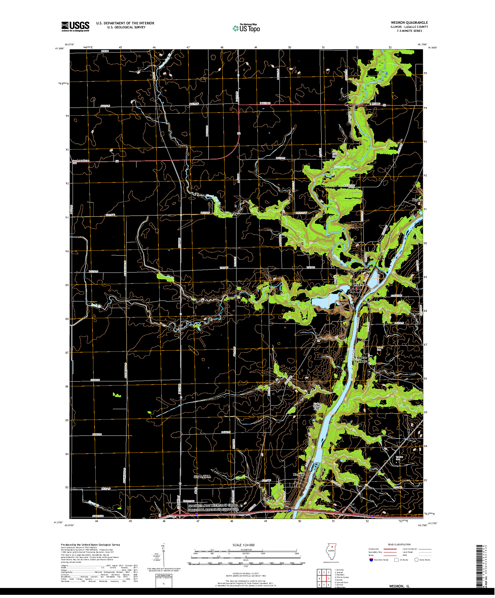USGS US TOPO 7.5-MINUTE MAP FOR WEDRON, IL 2018