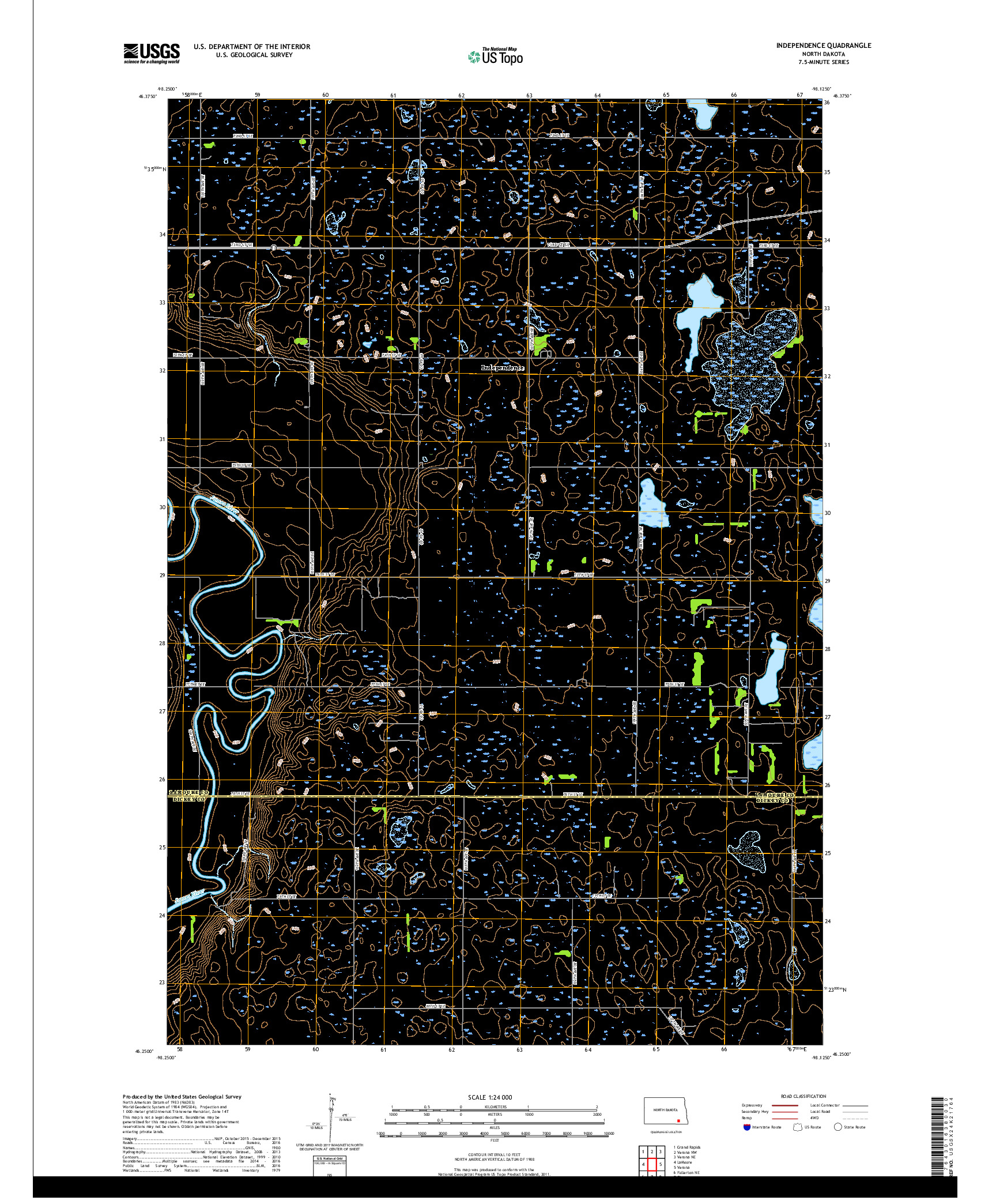 USGS US TOPO 7.5-MINUTE MAP FOR INDEPENDENCE, ND 2018