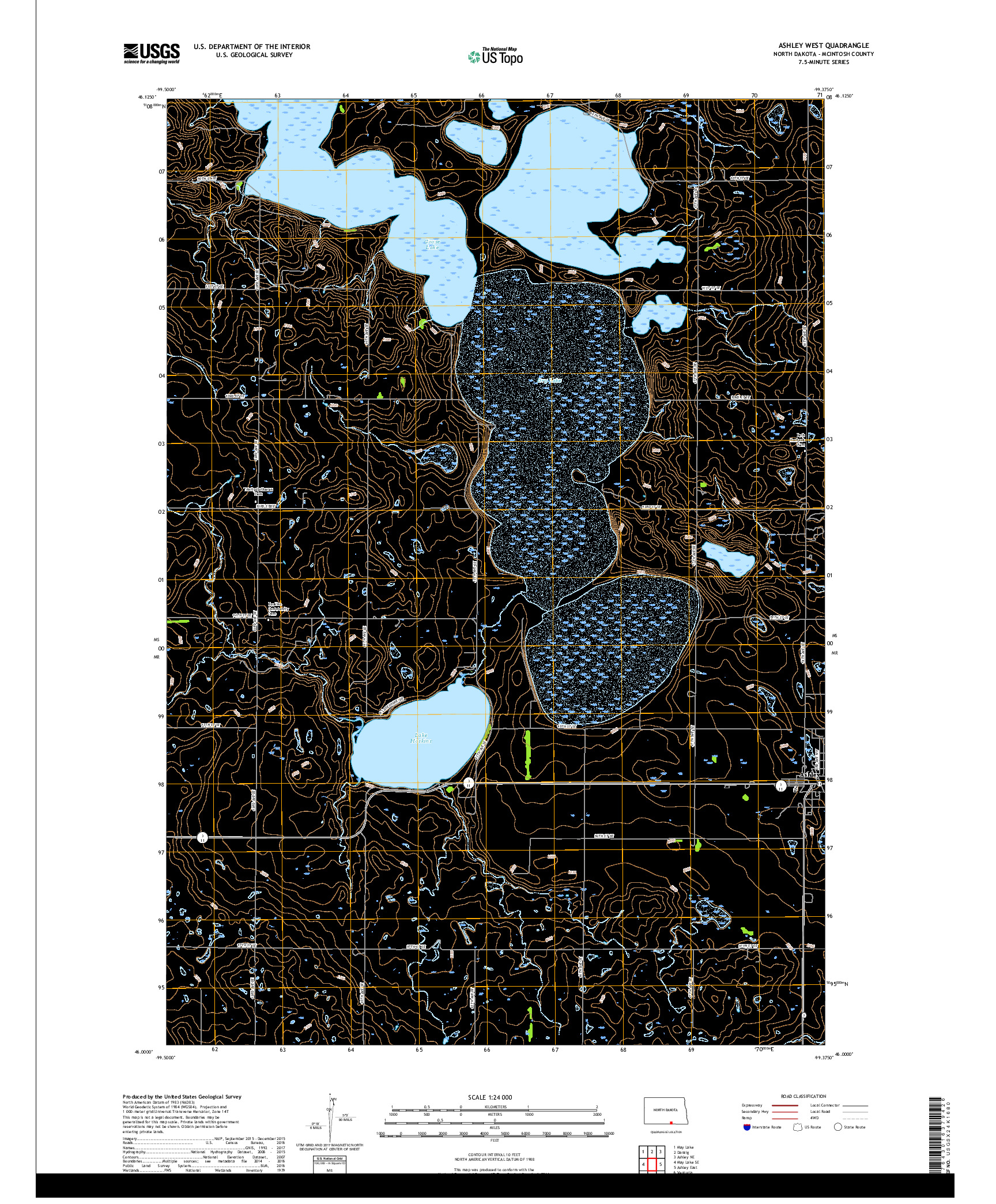 USGS US TOPO 7.5-MINUTE MAP FOR ASHLEY WEST, ND 2018