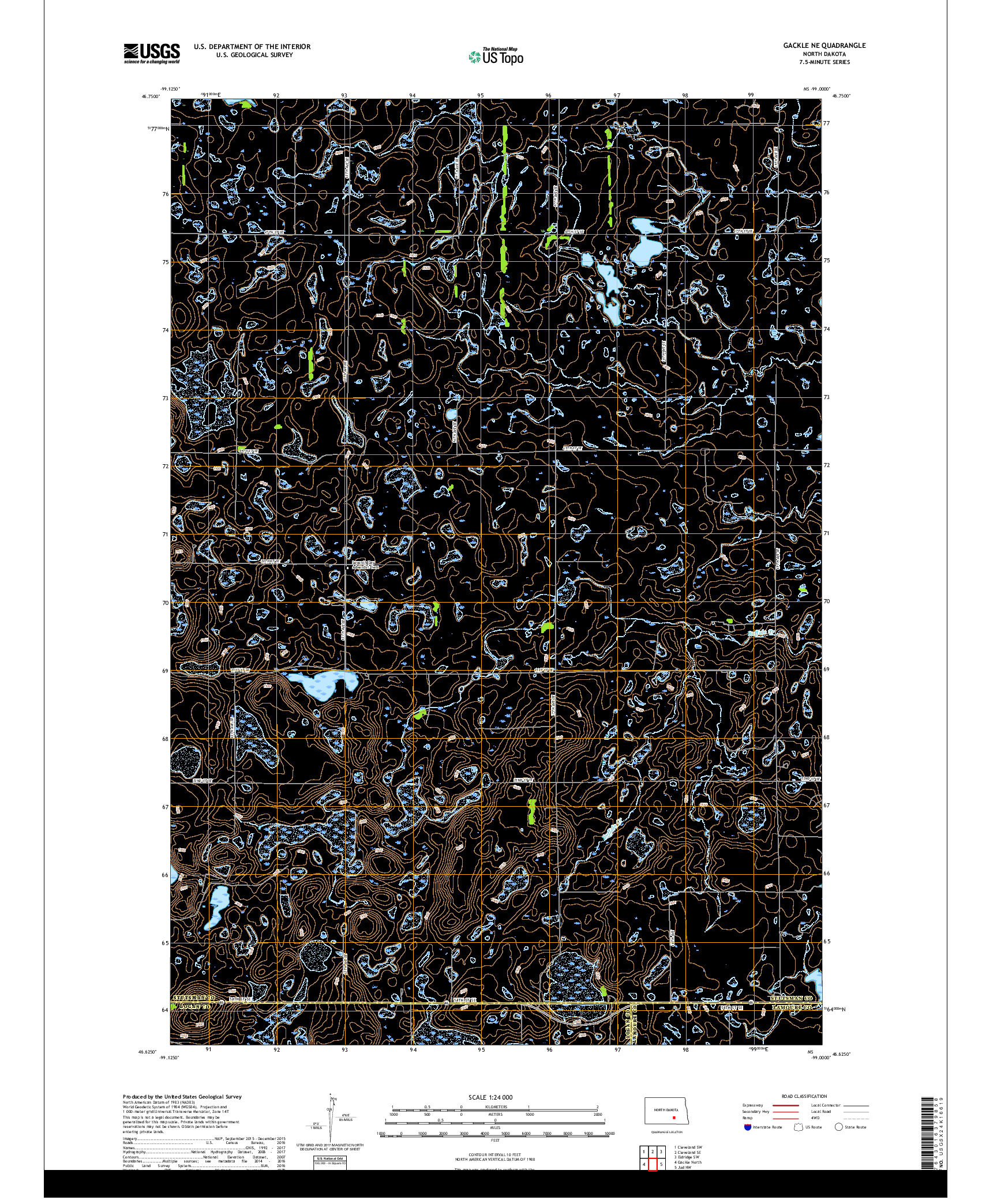 USGS US TOPO 7.5-MINUTE MAP FOR GACKLE NE, ND 2018