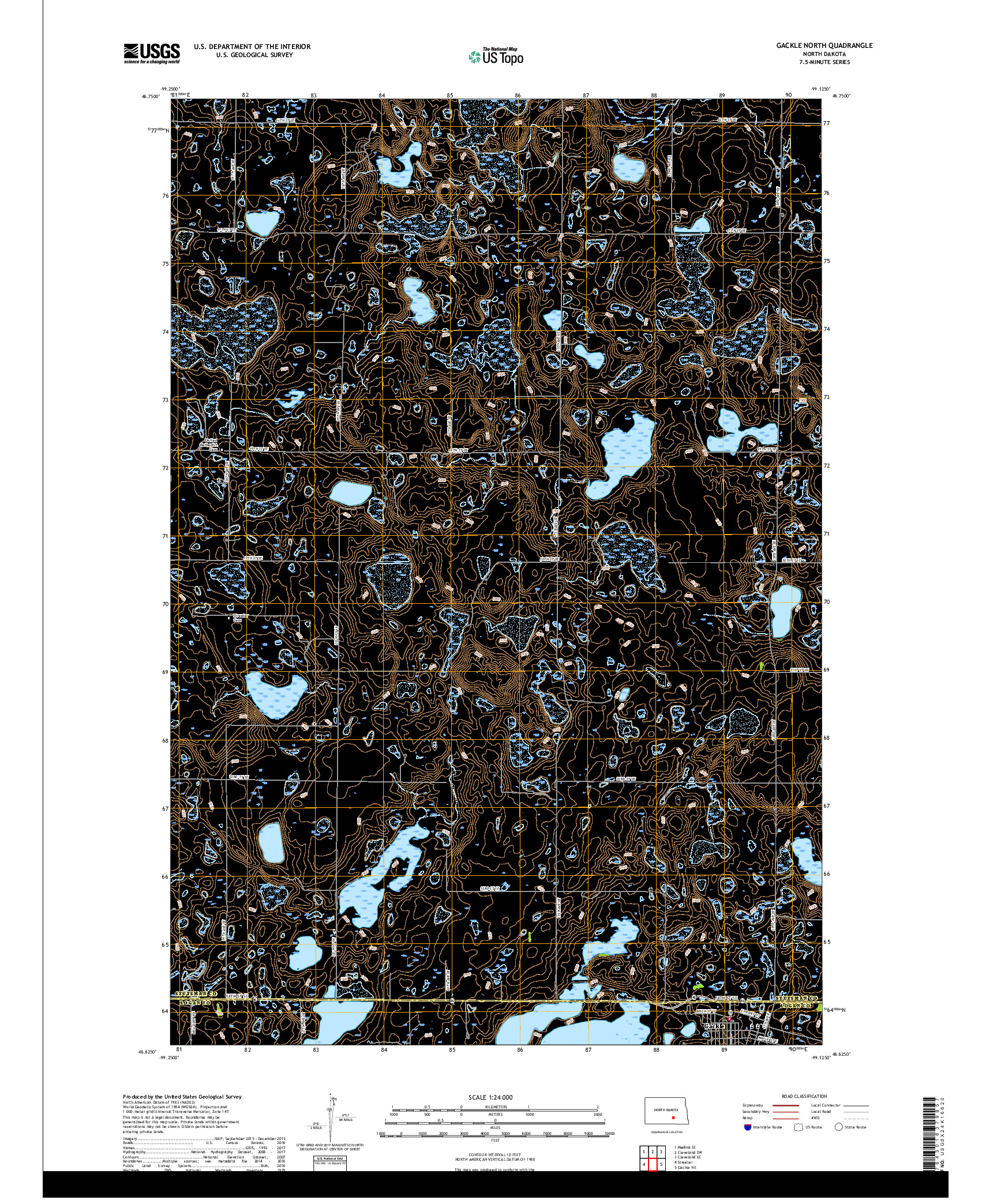 USGS US TOPO 7.5-MINUTE MAP FOR GACKLE NORTH, ND 2018