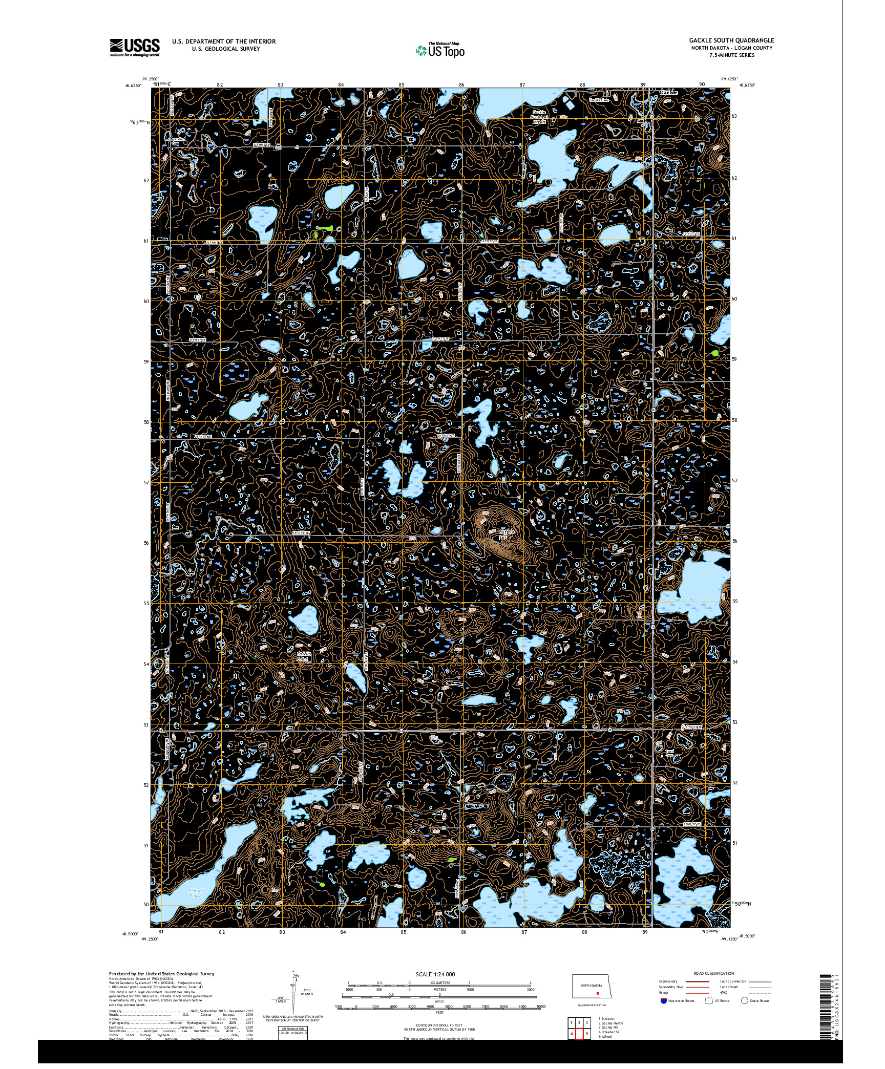 USGS US TOPO 7.5-MINUTE MAP FOR GACKLE SOUTH, ND 2018