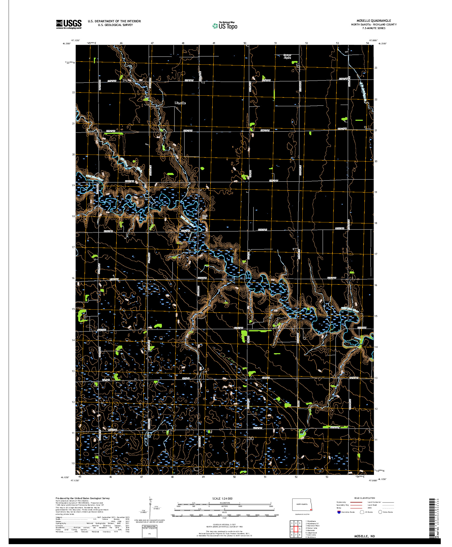 USGS US TOPO 7.5-MINUTE MAP FOR MOSELLE, ND 2018