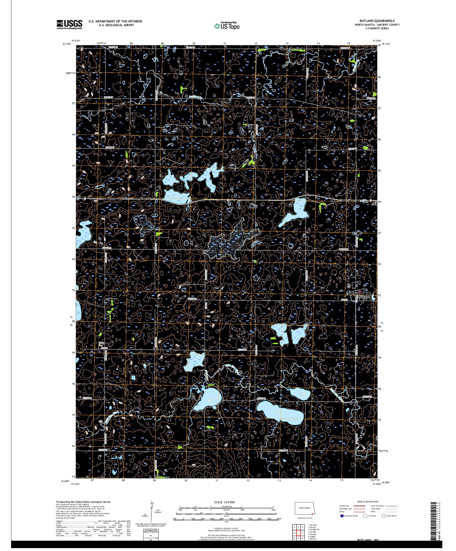 USGS US TOPO 7.5-MINUTE MAP FOR RUTLAND, ND 2018