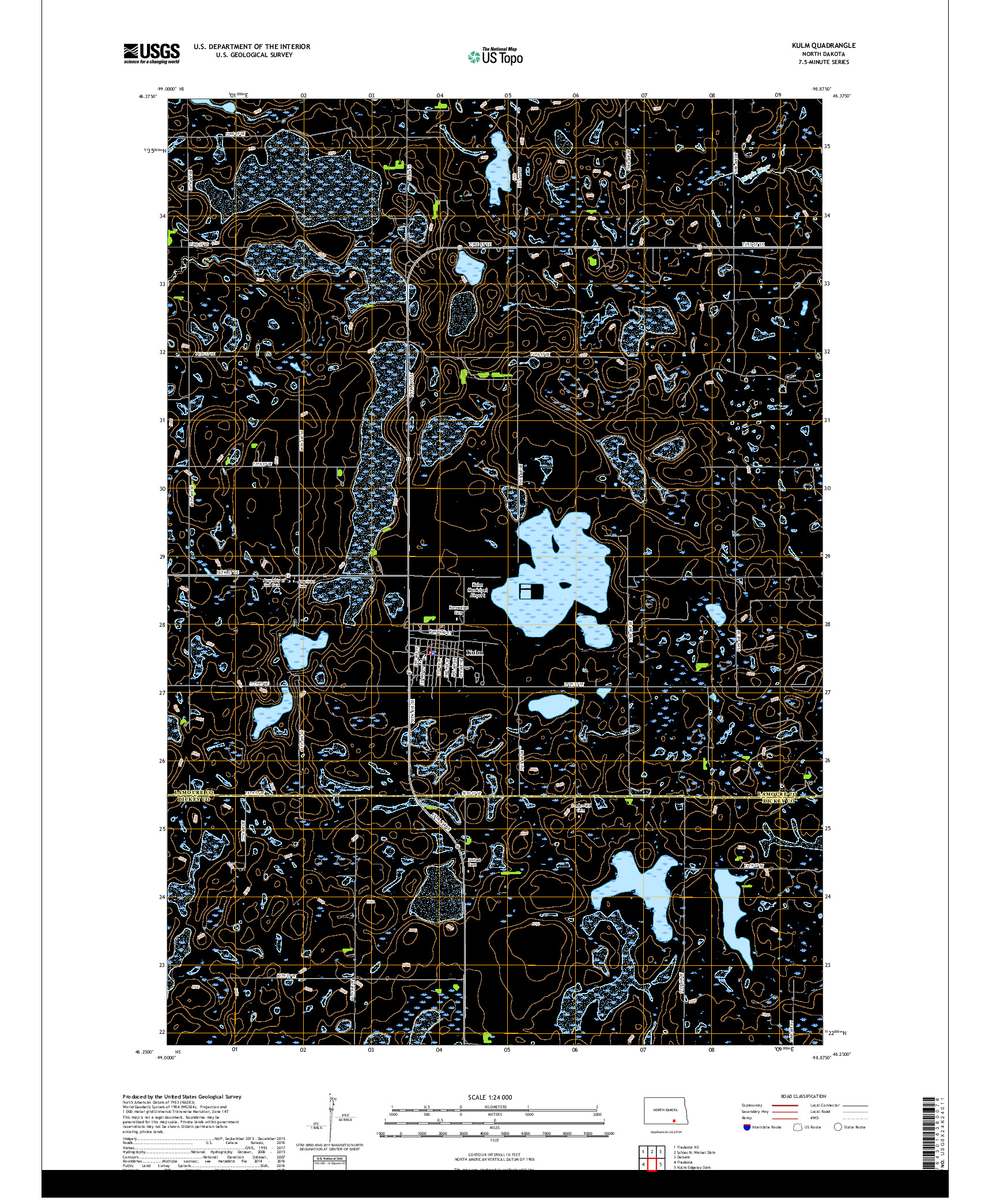 USGS US TOPO 7.5-MINUTE MAP FOR KULM, ND 2018