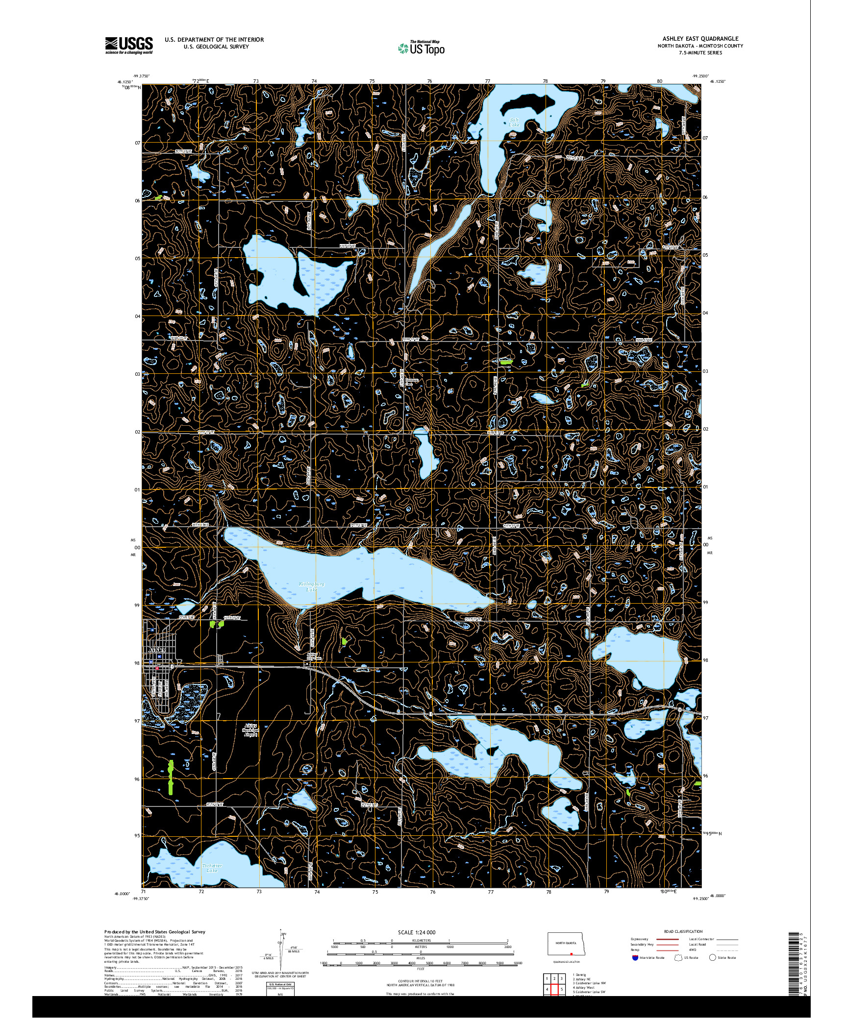 USGS US TOPO 7.5-MINUTE MAP FOR ASHLEY EAST, ND 2018