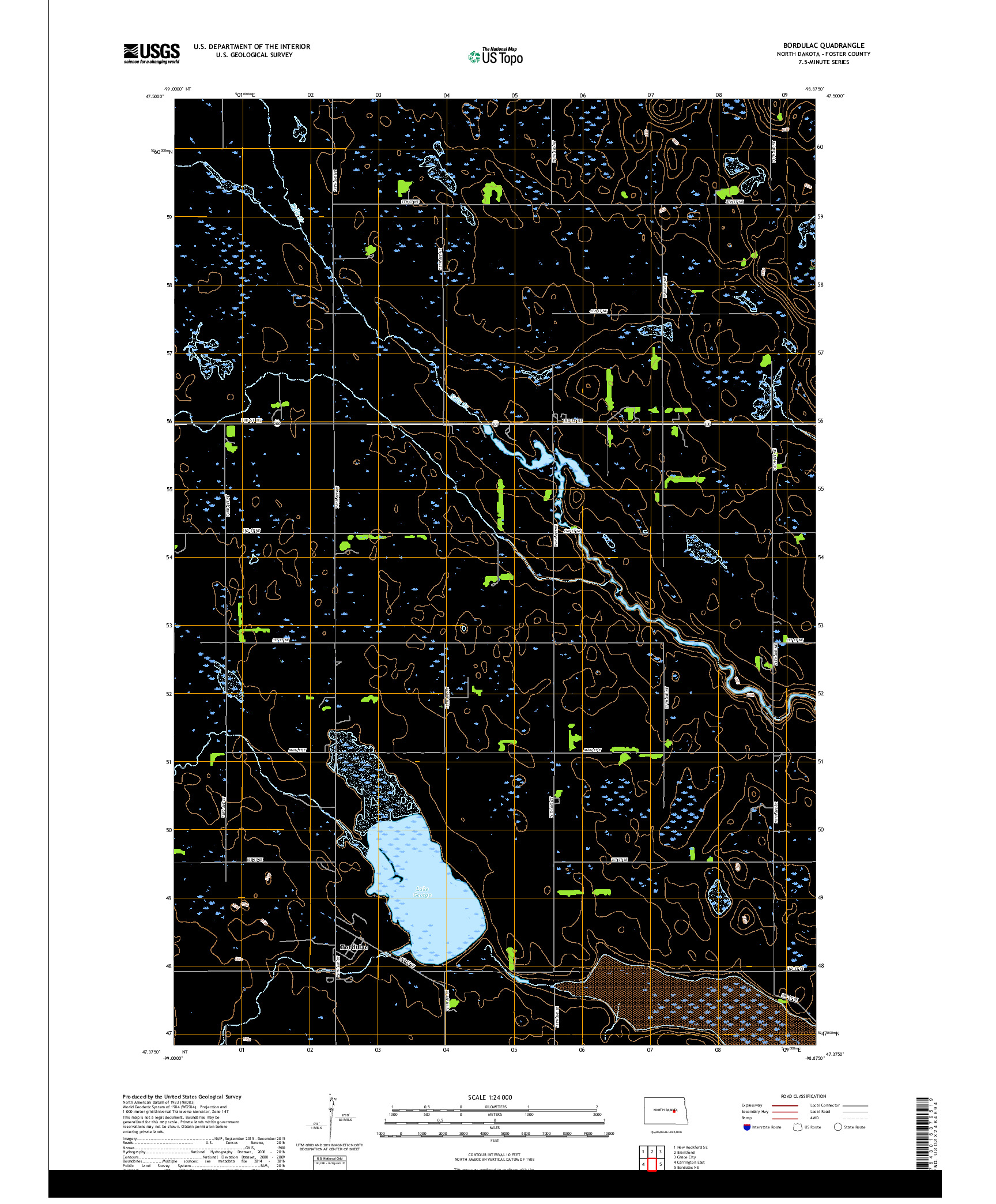 USGS US TOPO 7.5-MINUTE MAP FOR BORDULAC, ND 2018