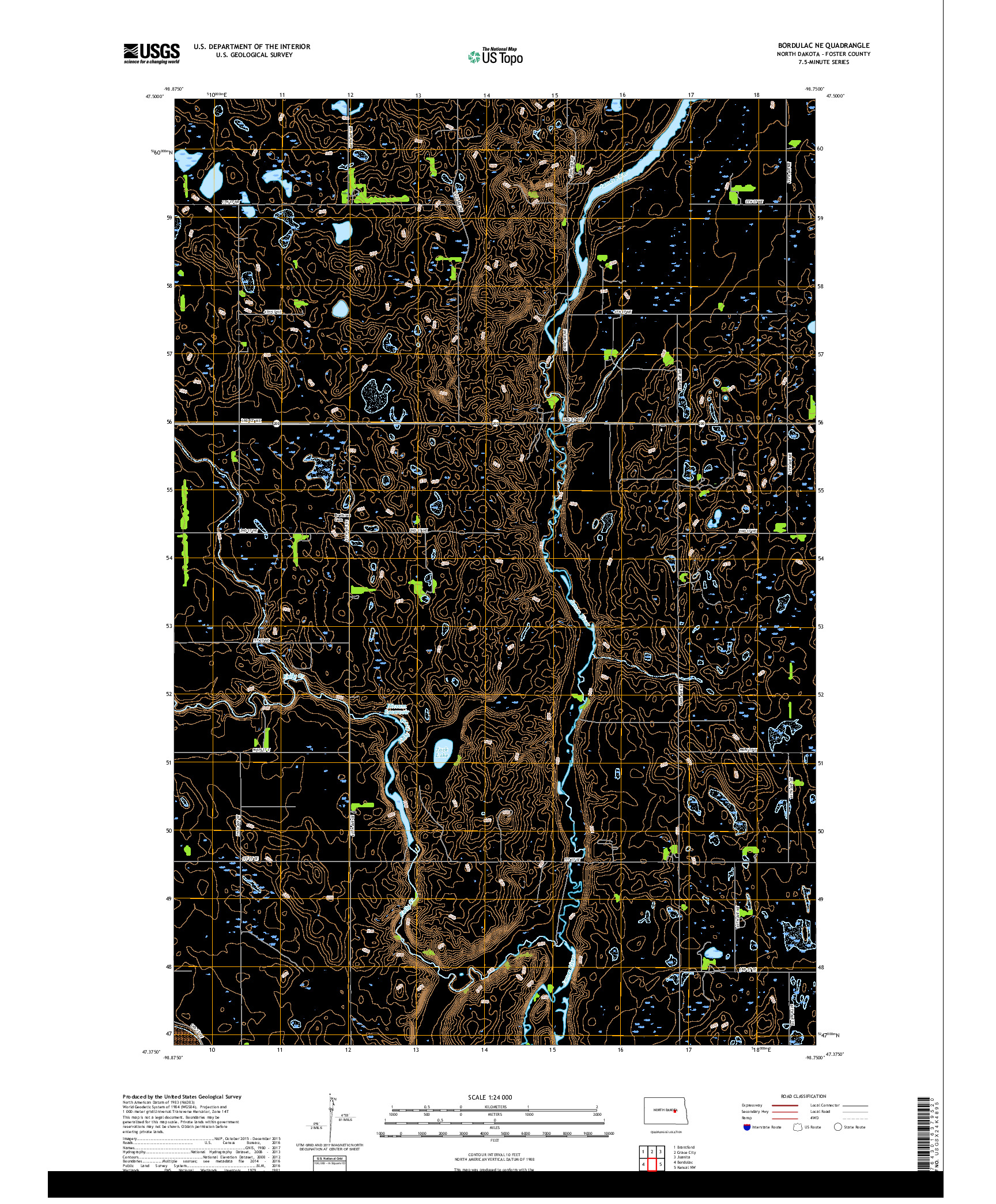 USGS US TOPO 7.5-MINUTE MAP FOR BORDULAC NE, ND 2018