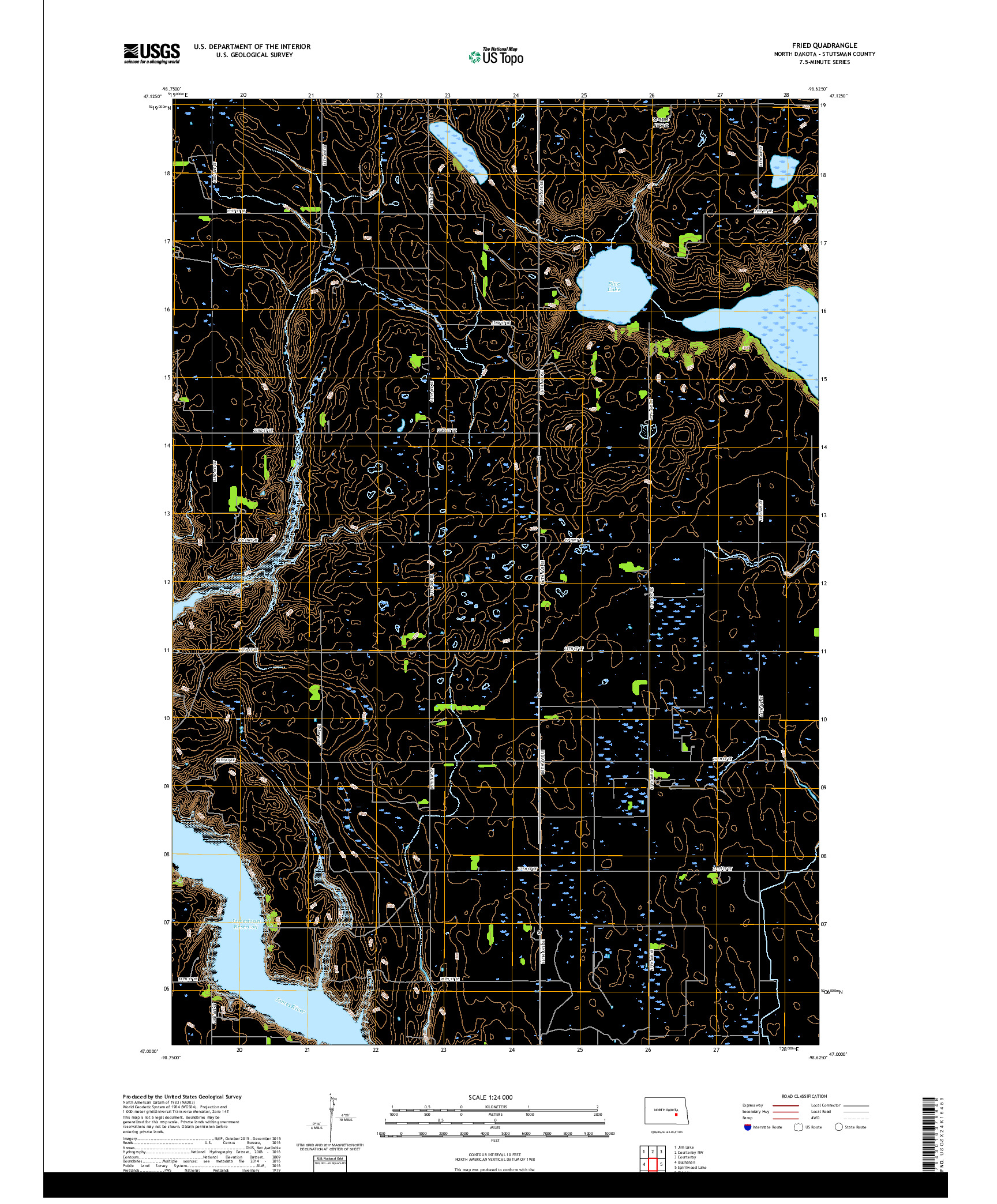 USGS US TOPO 7.5-MINUTE MAP FOR FRIED, ND 2018