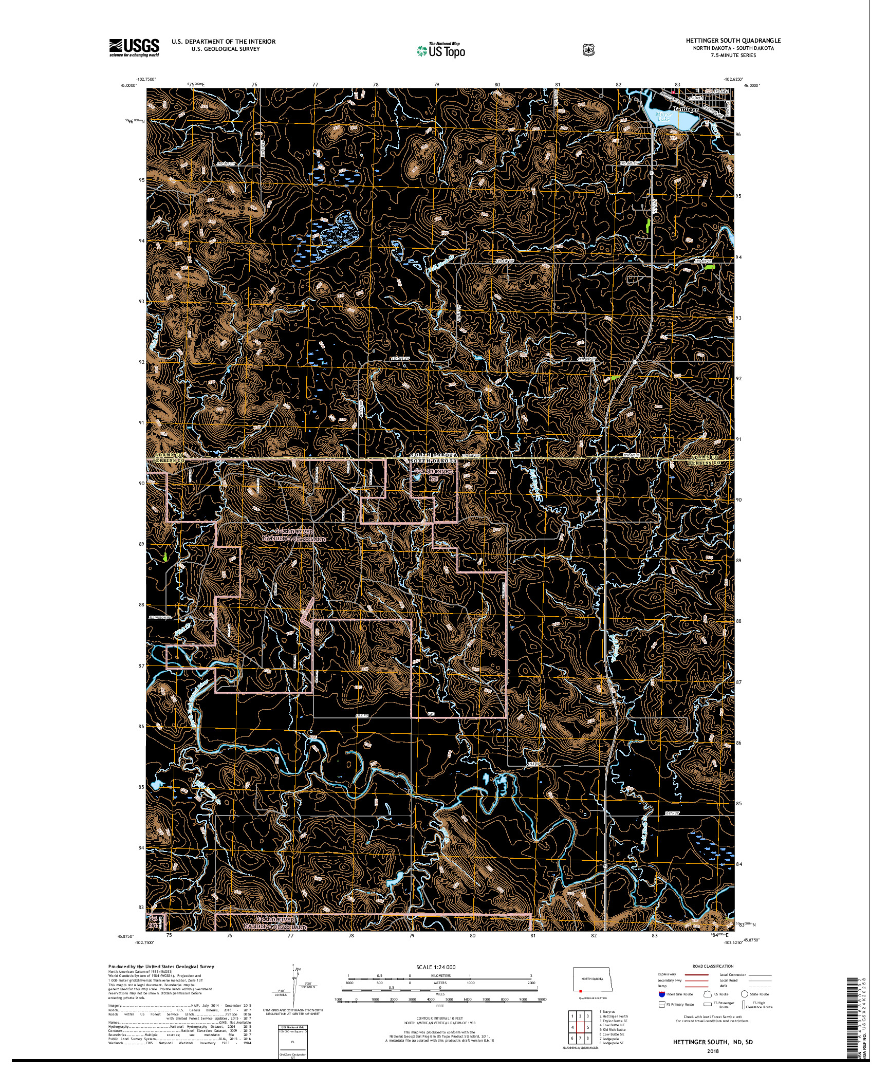 USGS US TOPO 7.5-MINUTE MAP FOR HETTINGER SOUTH, ND,SD 2018