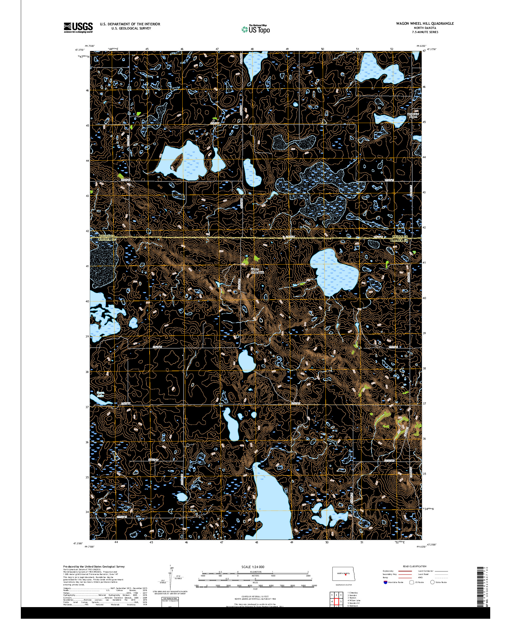 USGS US TOPO 7.5-MINUTE MAP FOR WAGON WHEEL HILL, ND 2018