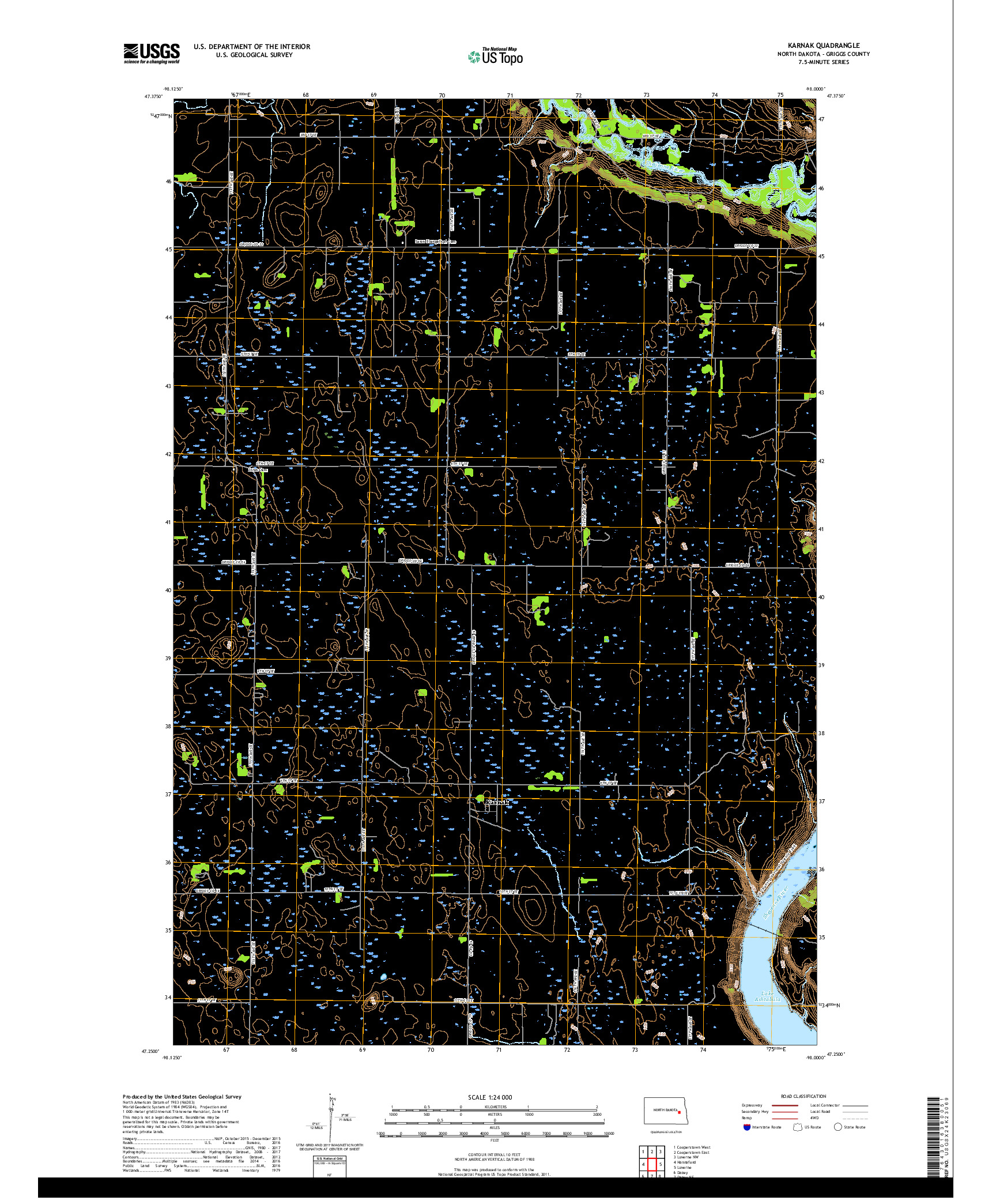 USGS US TOPO 7.5-MINUTE MAP FOR KARNAK, ND 2018