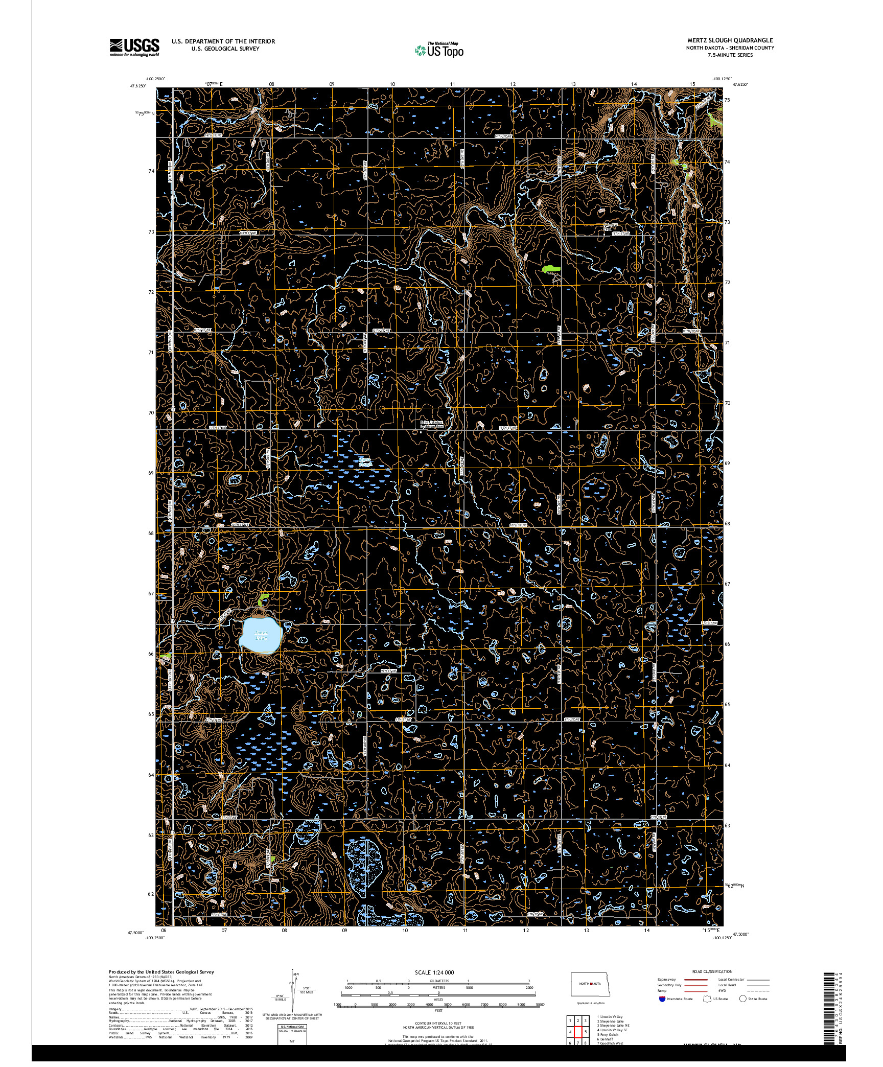 USGS US TOPO 7.5-MINUTE MAP FOR MERTZ SLOUGH, ND 2018