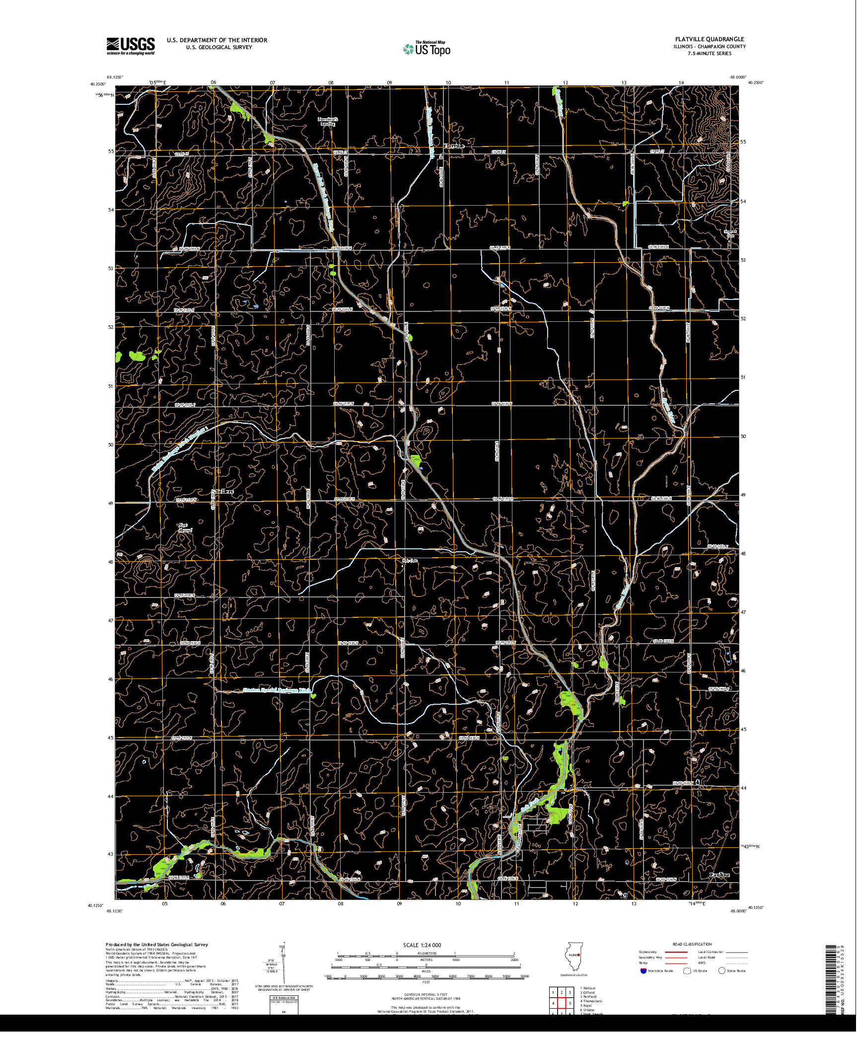 USGS US TOPO 7.5-MINUTE MAP FOR FLATVILLE, IL 2018