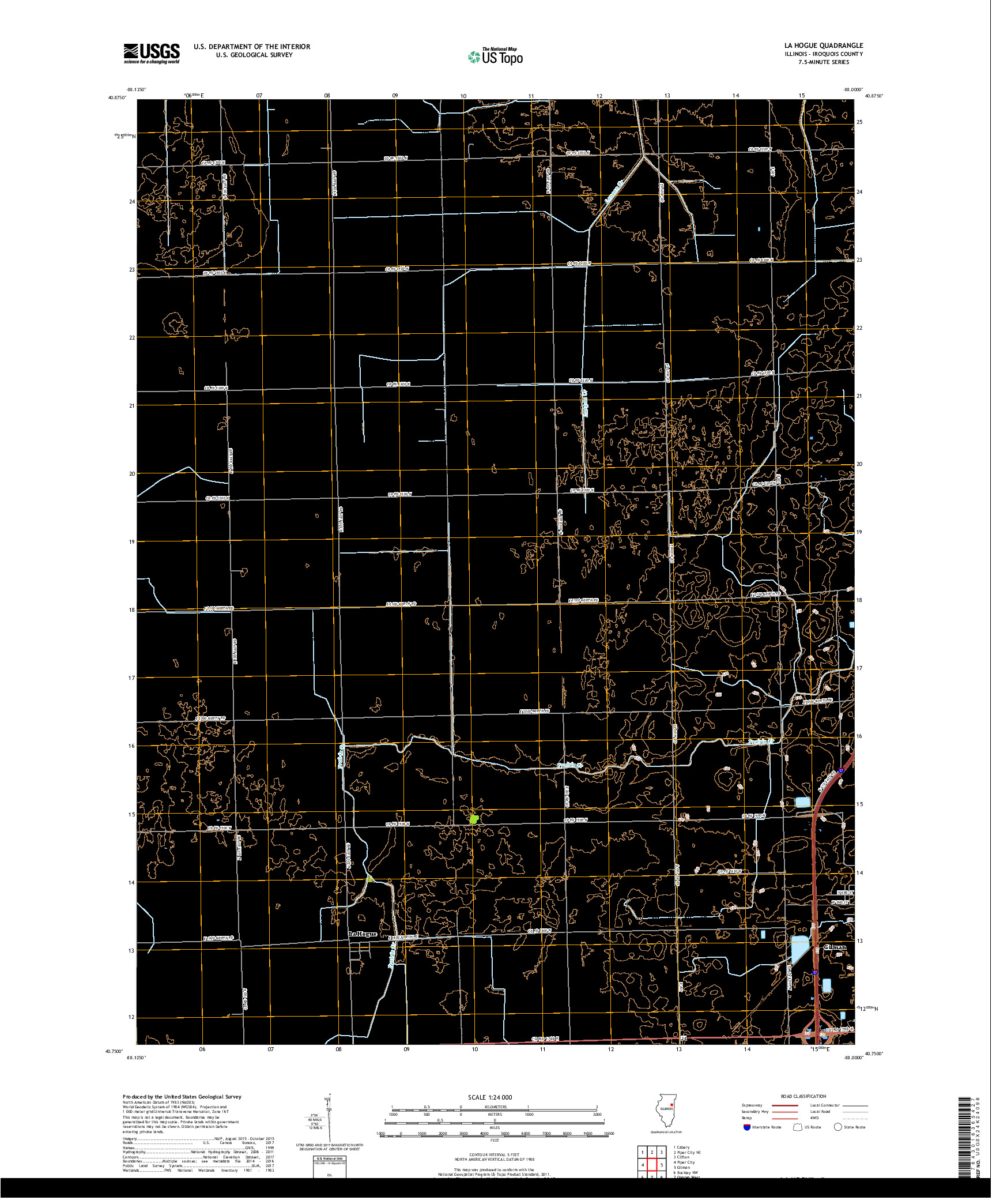 USGS US TOPO 7.5-MINUTE MAP FOR LA HOGUE, IL 2018