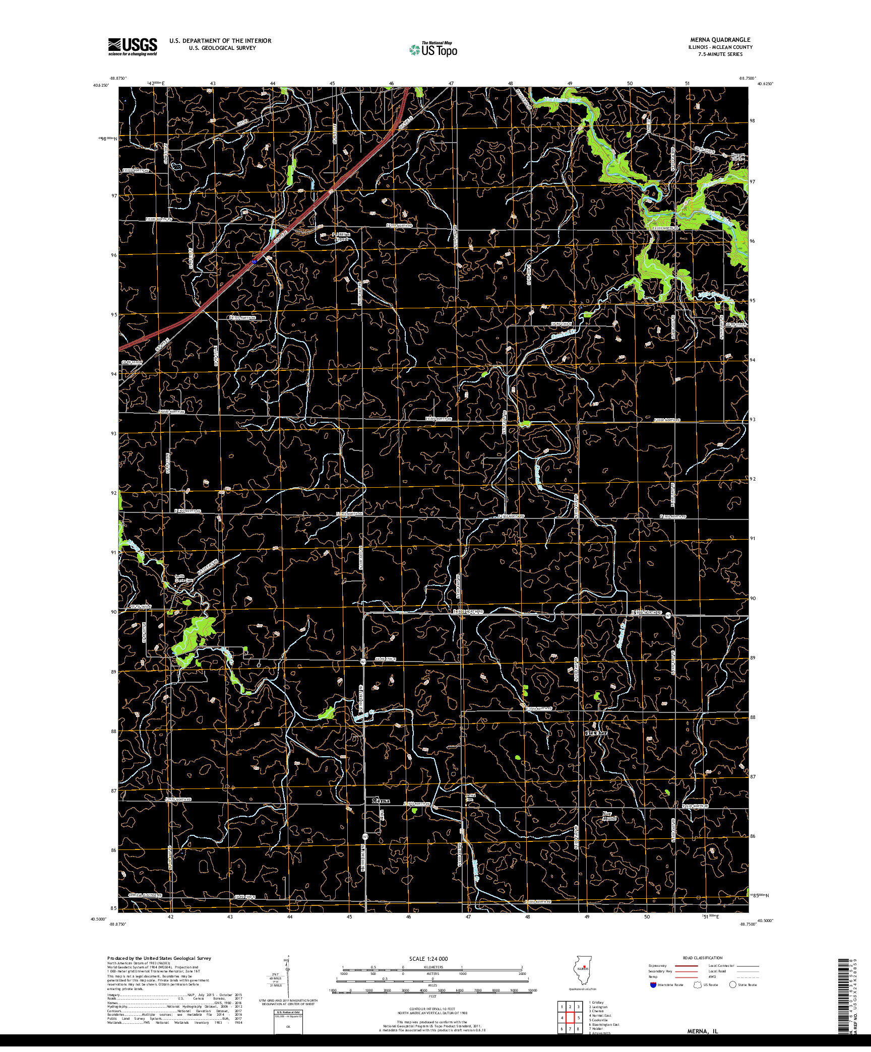 USGS US TOPO 7.5-MINUTE MAP FOR MERNA, IL 2018