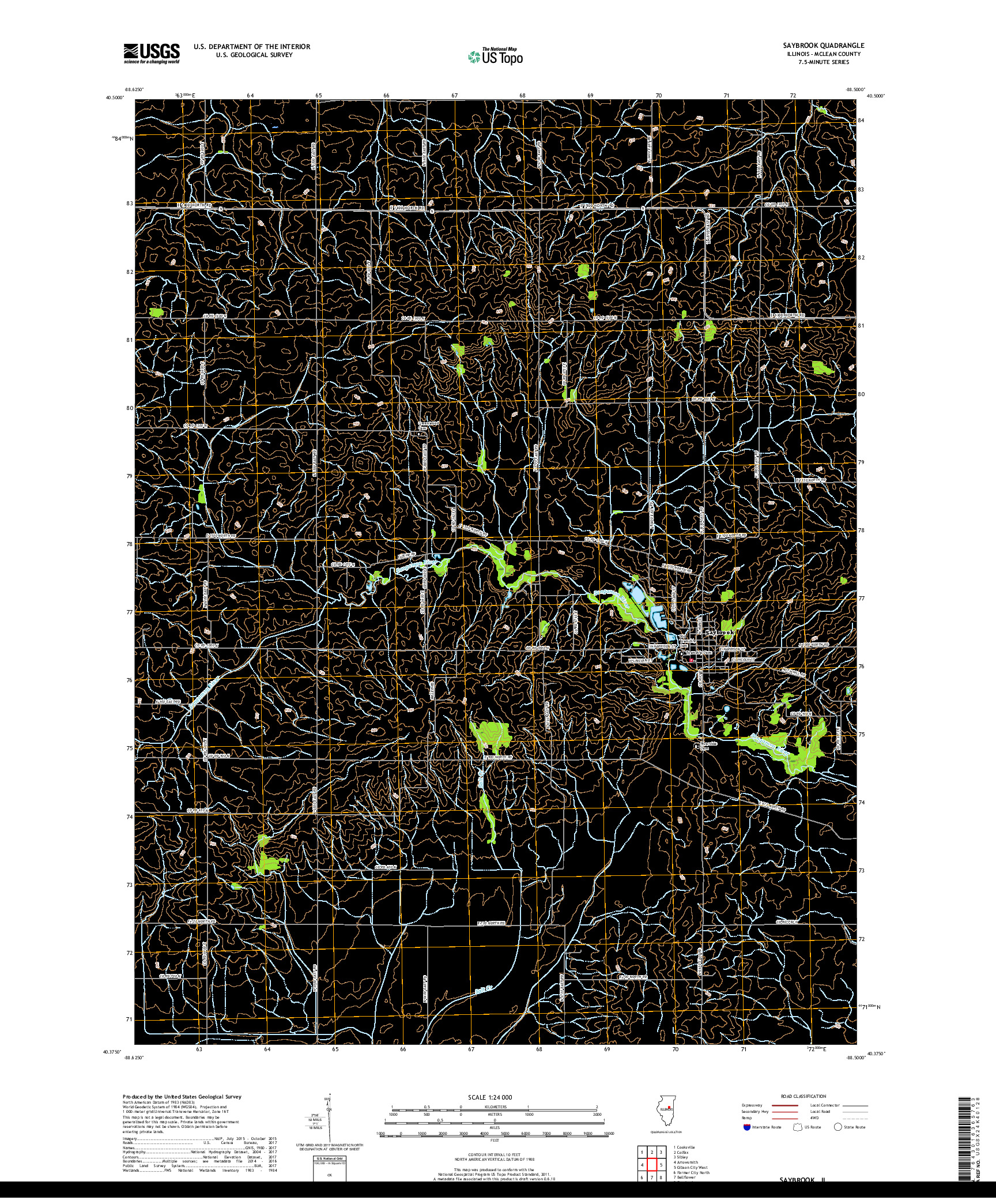 USGS US TOPO 7.5-MINUTE MAP FOR SAYBROOK, IL 2018