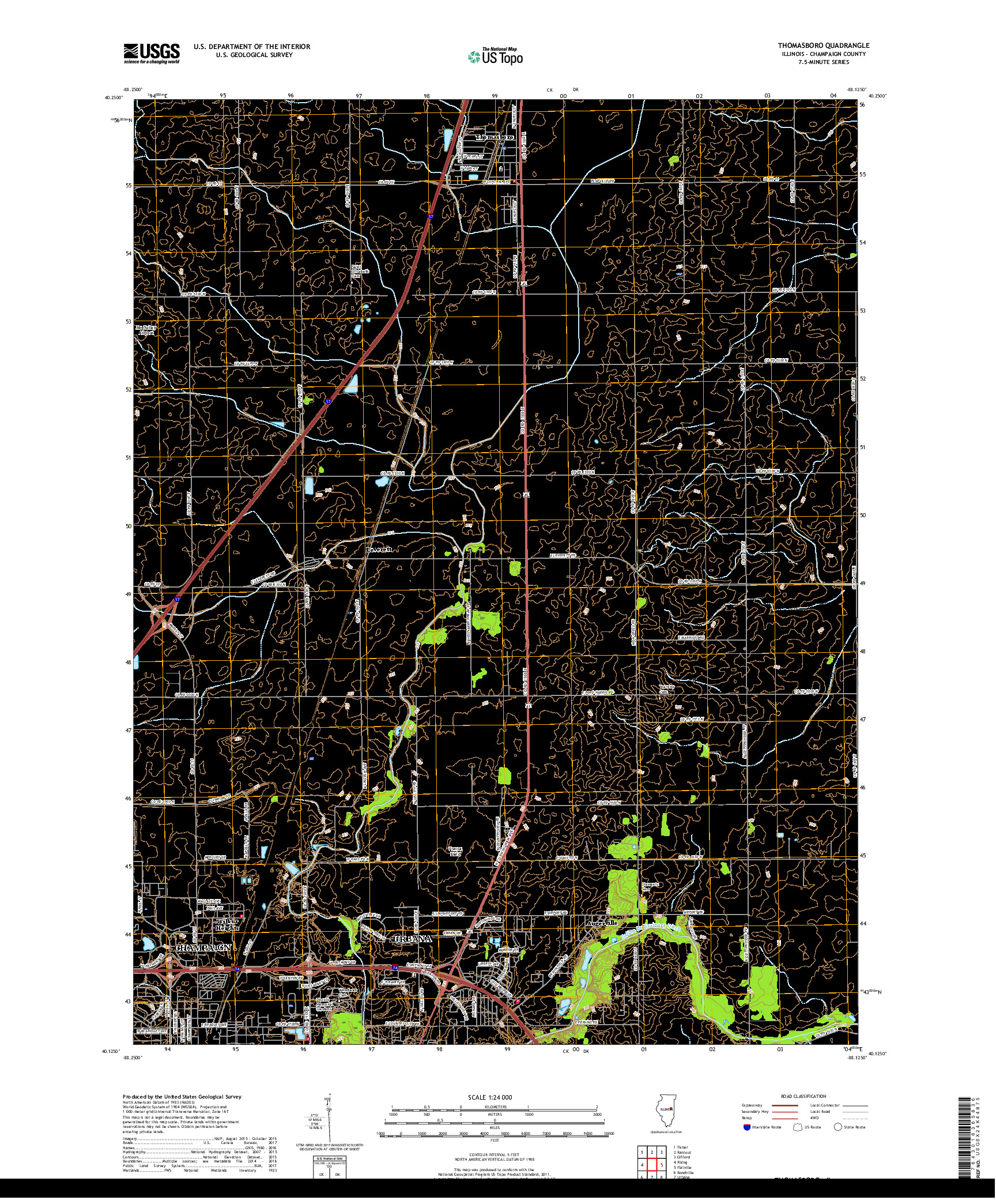 USGS US TOPO 7.5-MINUTE MAP FOR THOMASBORO, IL 2018