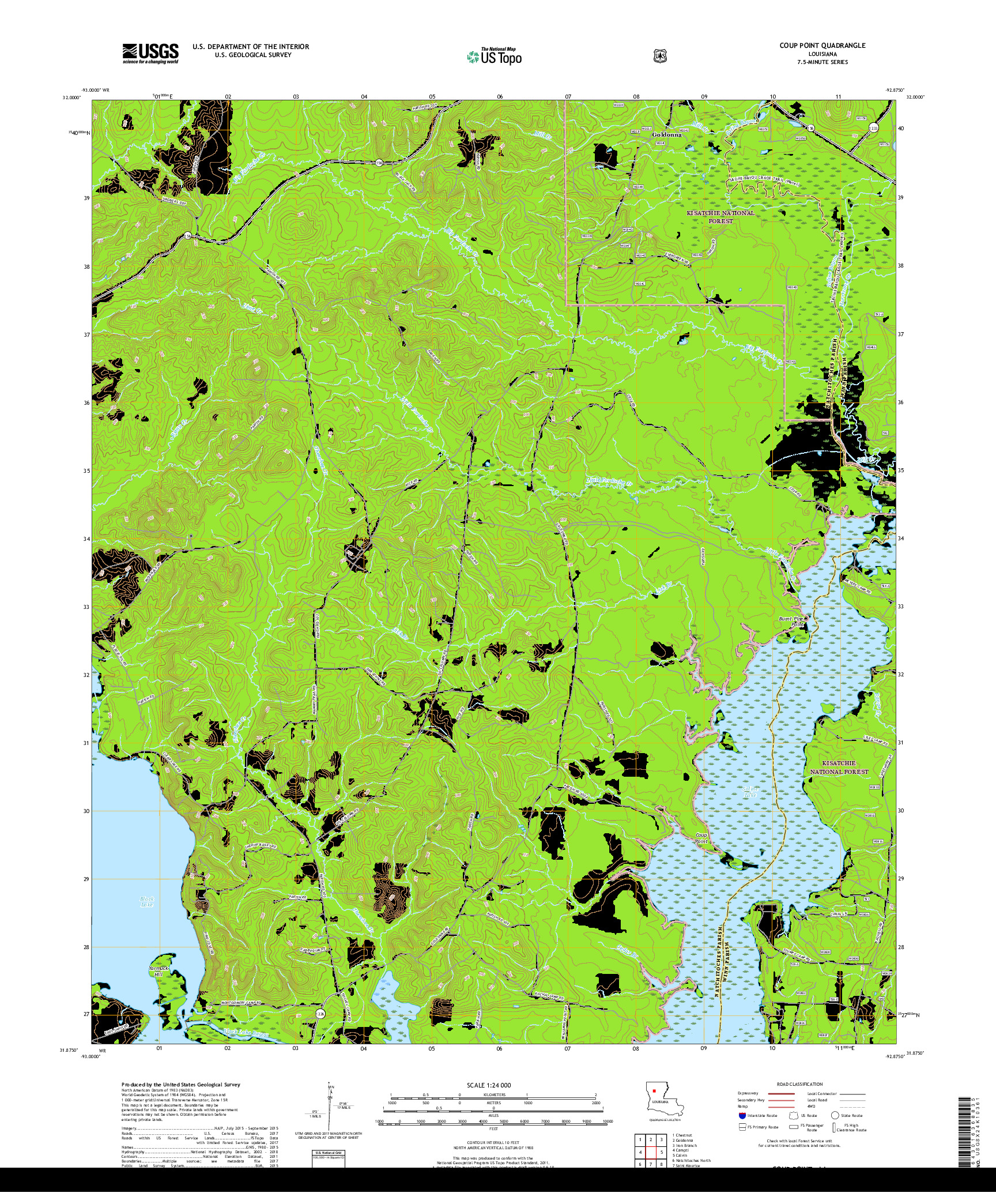 USGS US TOPO 7.5-MINUTE MAP FOR COUP POINT, LA 2018