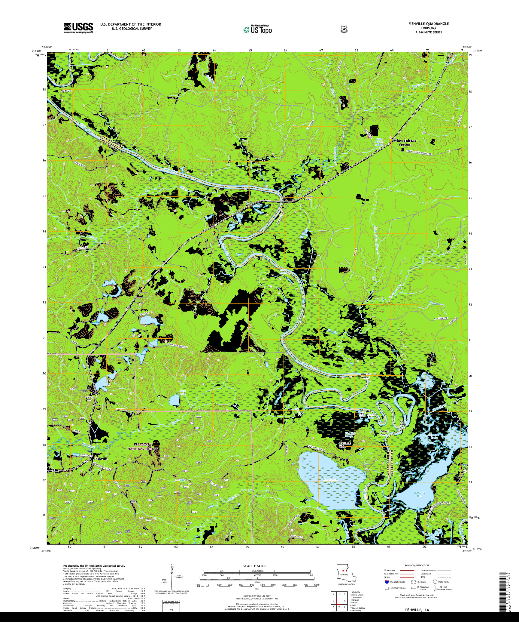 USGS US TOPO 7.5-MINUTE MAP FOR FISHVILLE, LA 2018