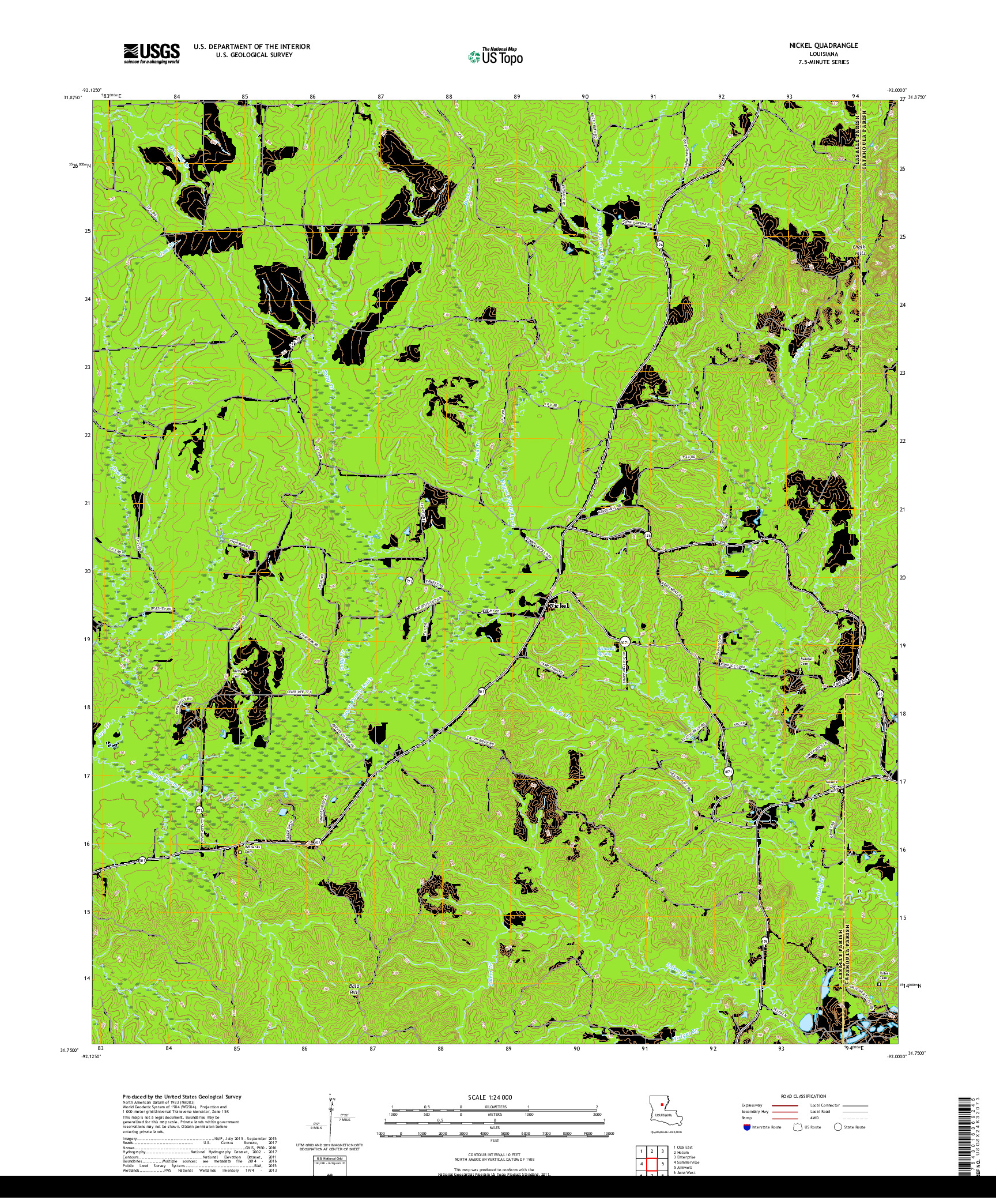 USGS US TOPO 7.5-MINUTE MAP FOR NICKEL, LA 2018