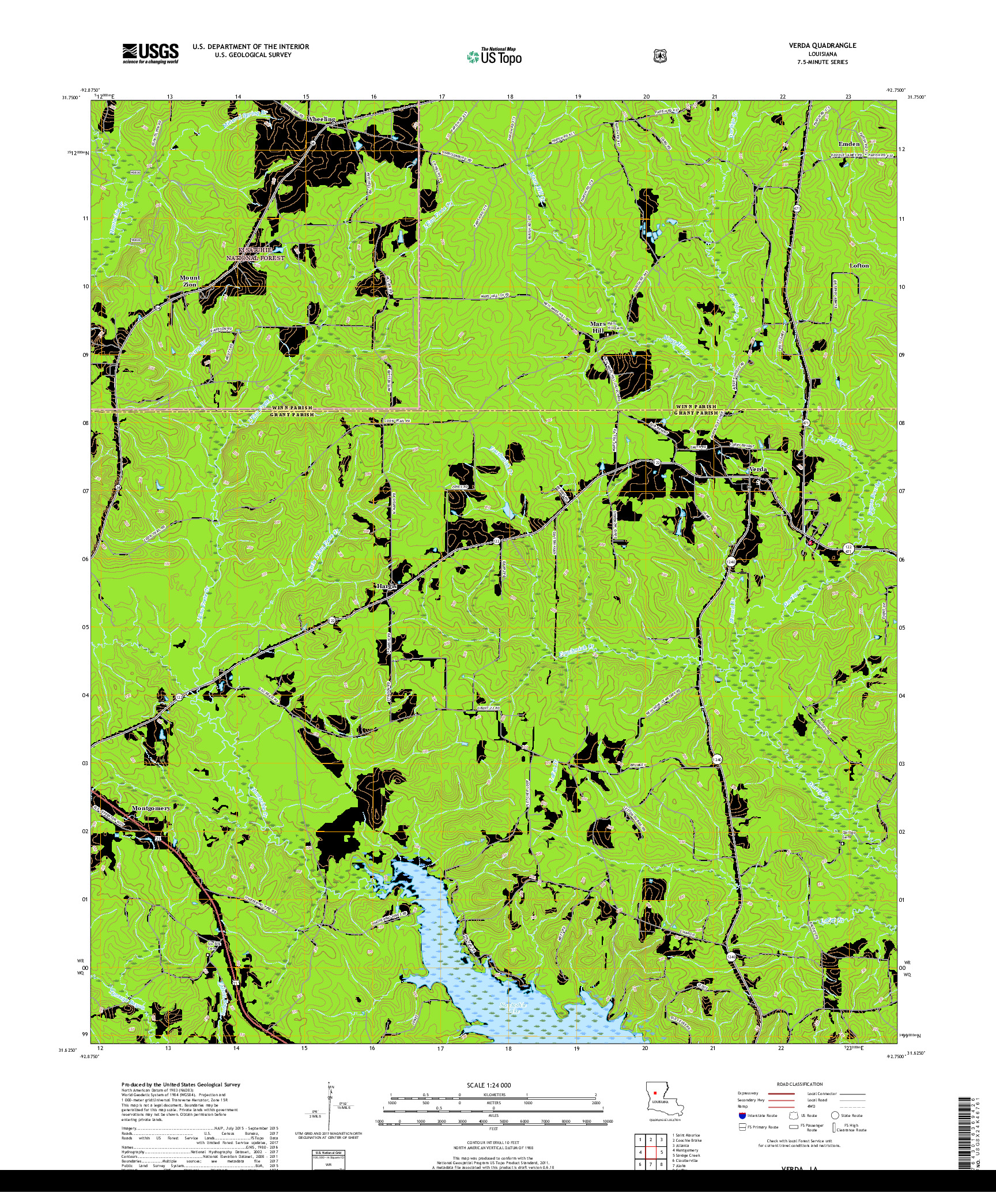 USGS US TOPO 7.5-MINUTE MAP FOR VERDA, LA 2018