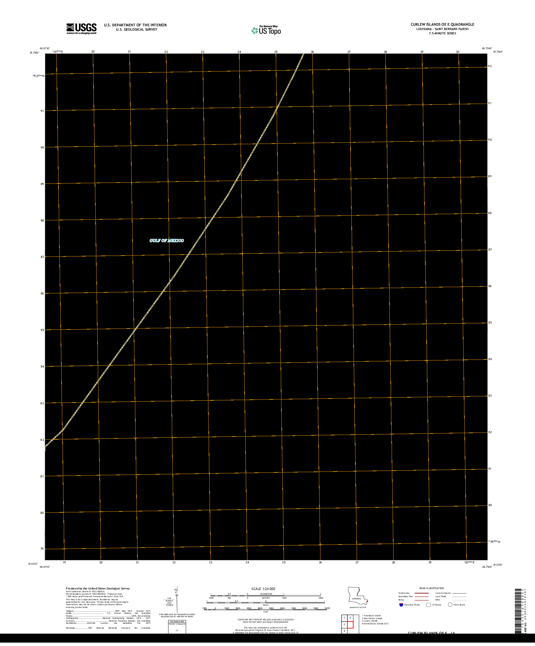 USGS US TOPO 7.5-MINUTE MAP FOR CURLEW ISLANDS OE E, LA 2018