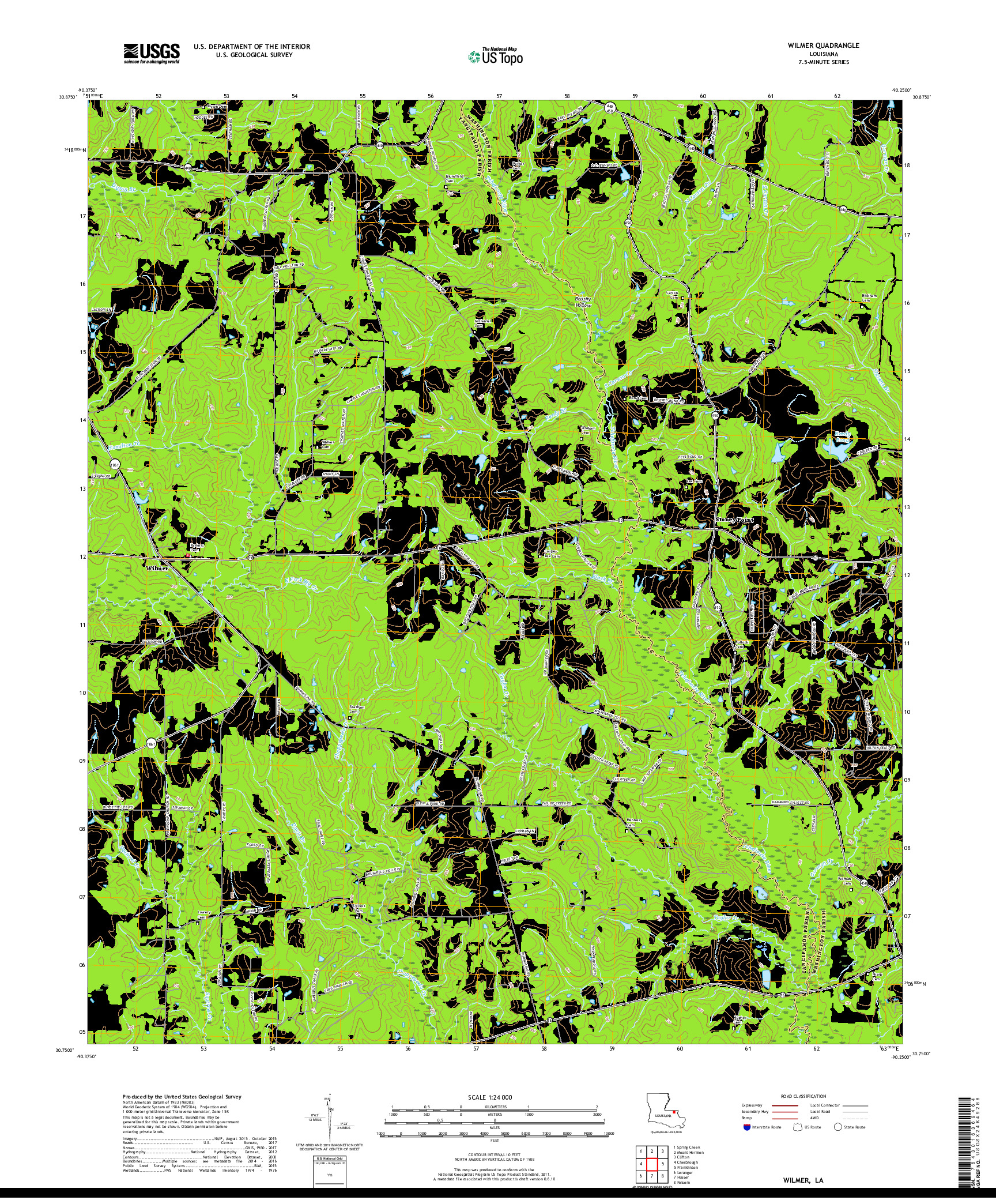 USGS US TOPO 7.5-MINUTE MAP FOR WILMER, LA 2018