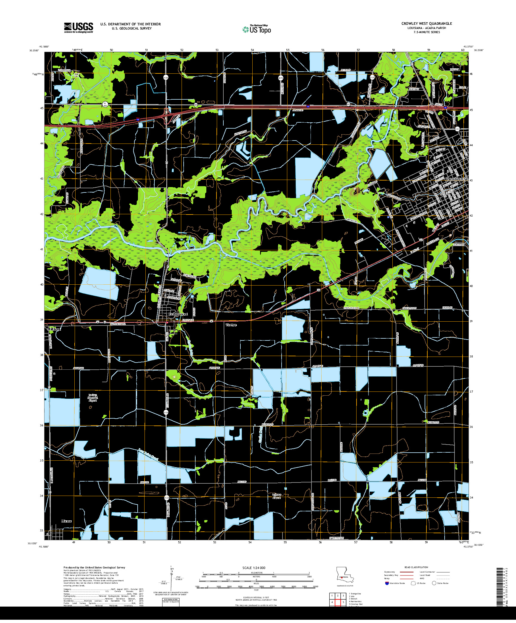 USGS US TOPO 7.5-MINUTE MAP FOR CROWLEY WEST, LA 2018