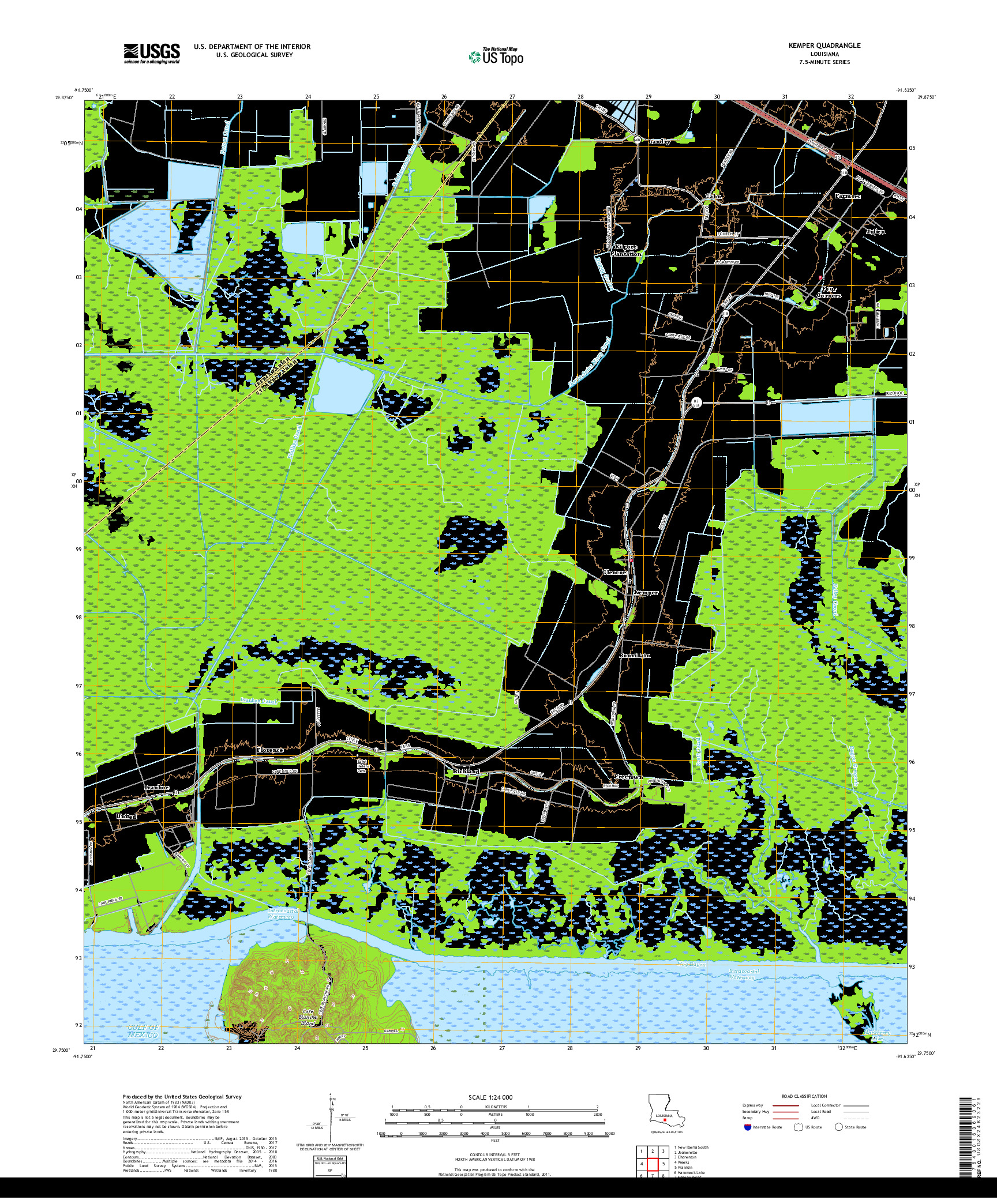 USGS US TOPO 7.5-MINUTE MAP FOR KEMPER, LA 2018