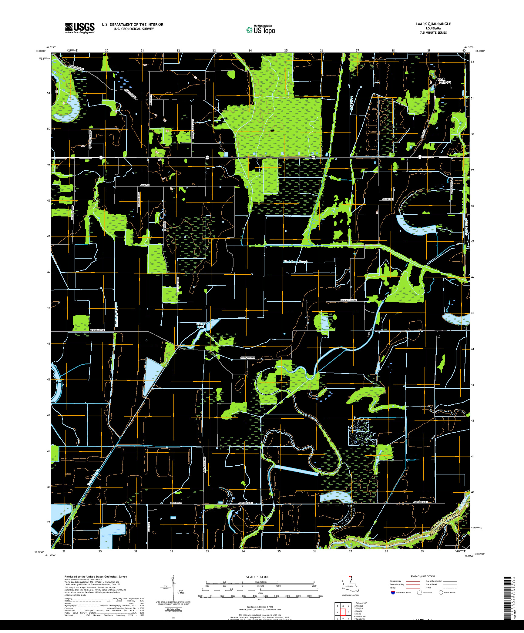 USGS US TOPO 7.5-MINUTE MAP FOR LAARK, LA 2018