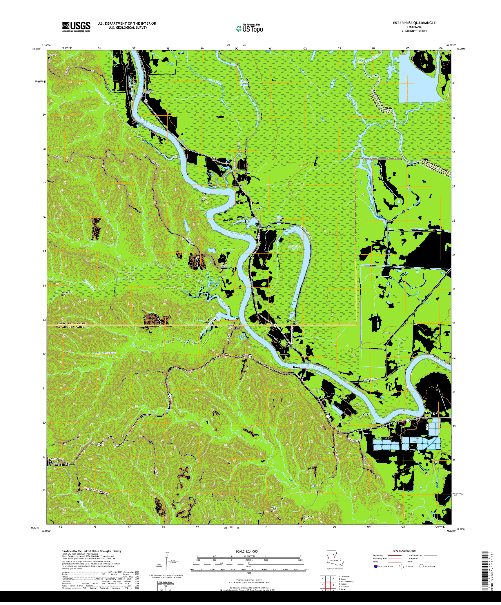 USGS US TOPO 7.5-MINUTE MAP FOR ENTERPRISE, LA 2018