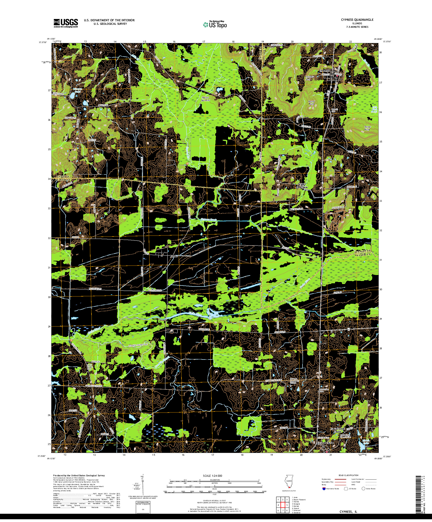 USGS US TOPO 7.5-MINUTE MAP FOR CYPRESS, IL 2018