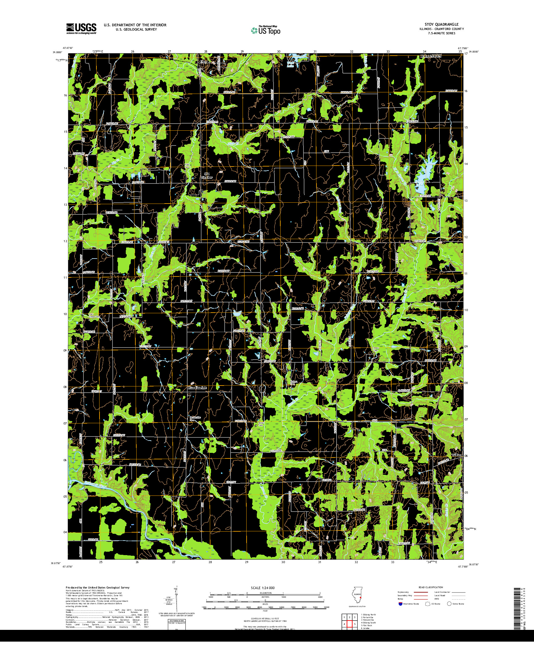 USGS US TOPO 7.5-MINUTE MAP FOR STOY, IL 2018