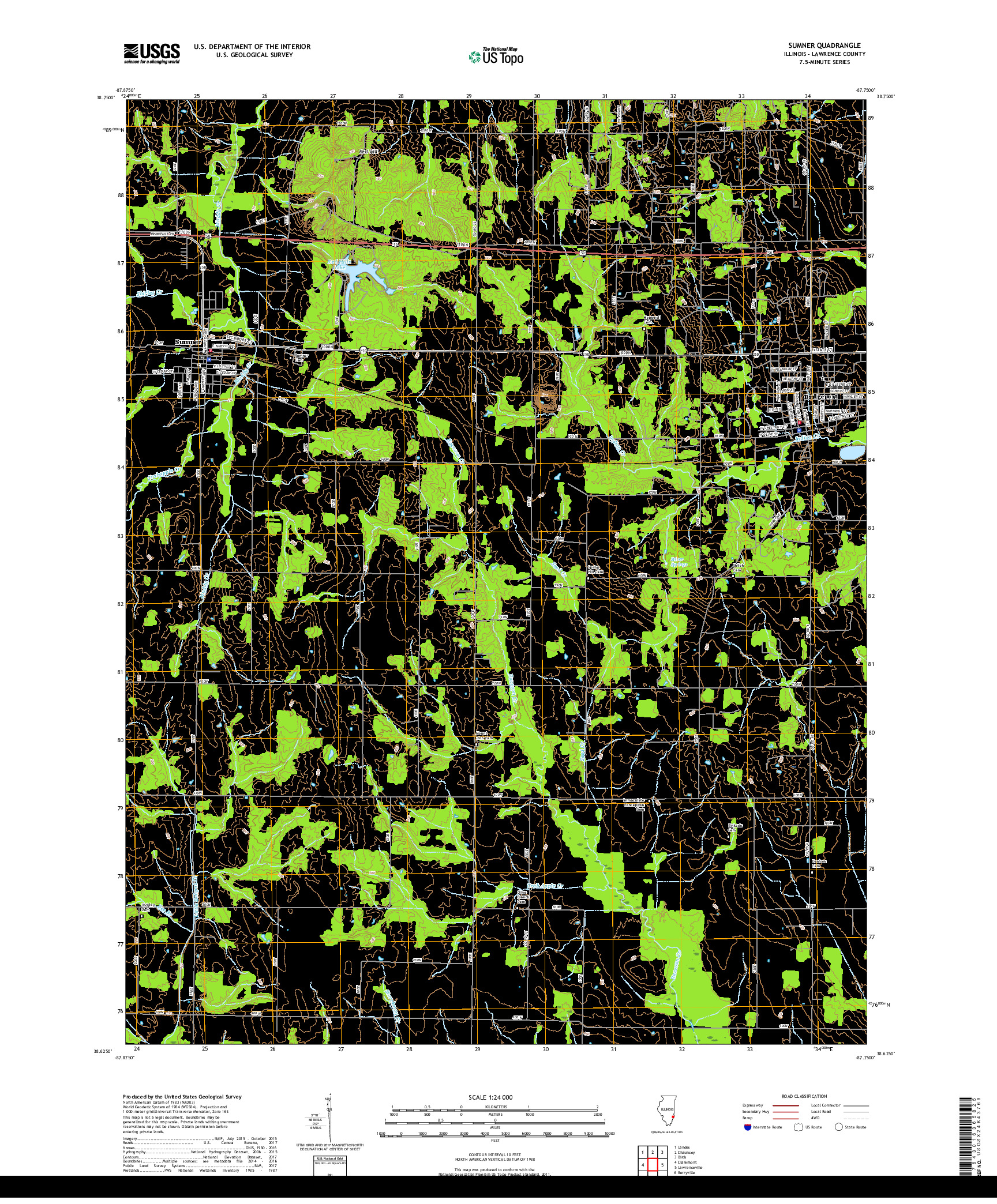 USGS US TOPO 7.5-MINUTE MAP FOR SUMNER, IL 2018