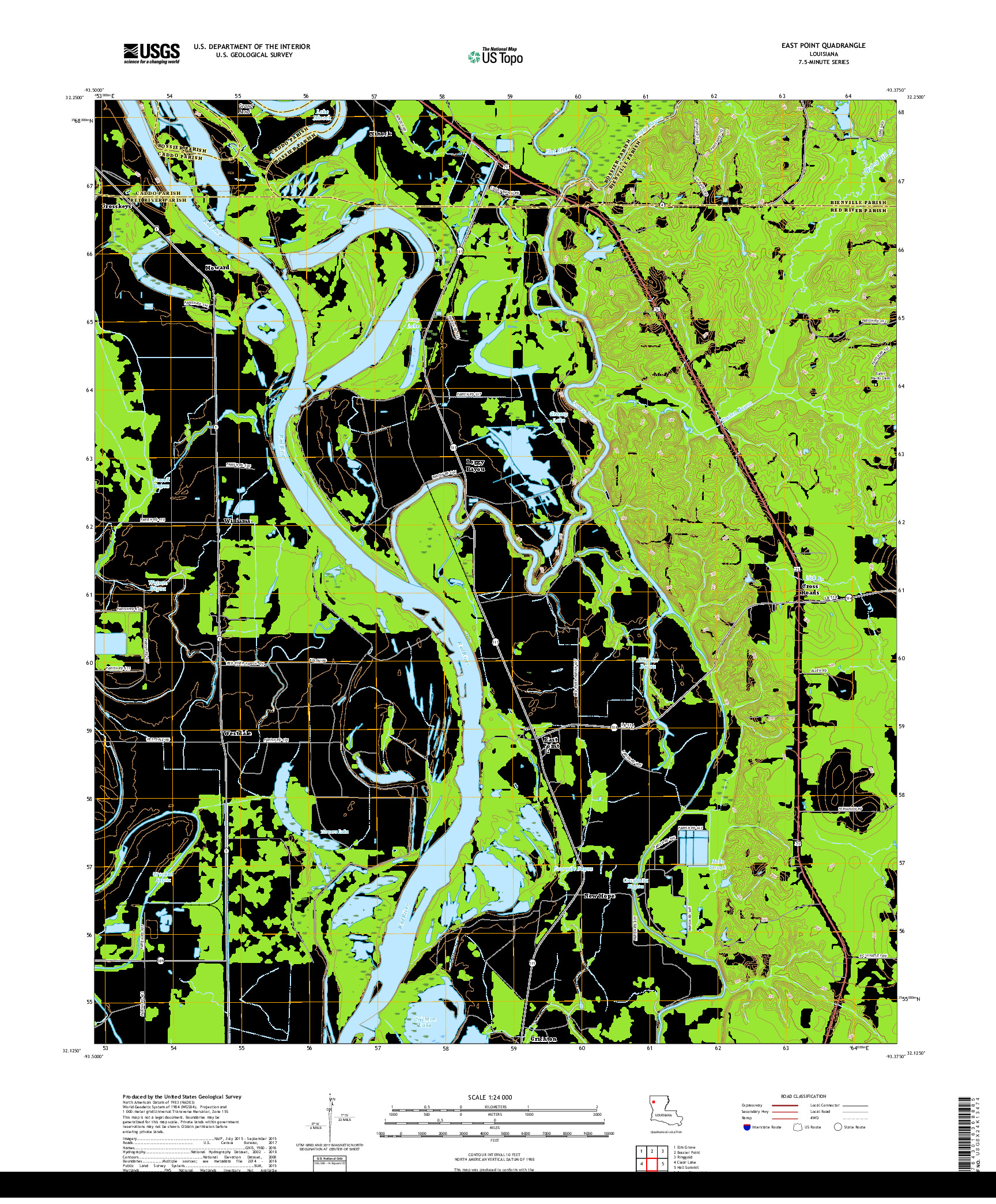 USGS US TOPO 7.5-MINUTE MAP FOR EAST POINT, LA 2018
