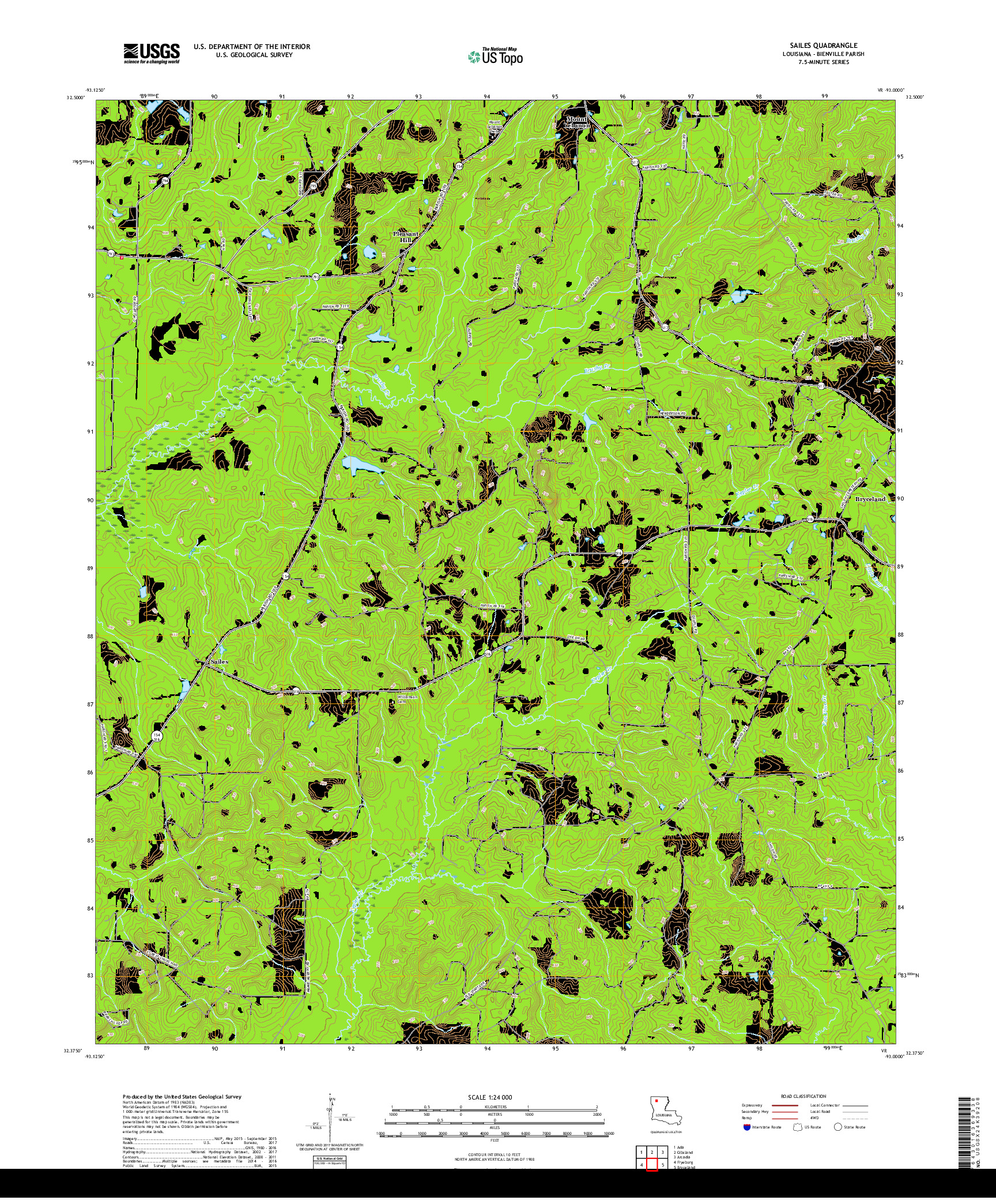 USGS US TOPO 7.5-MINUTE MAP FOR SAILES, LA 2018