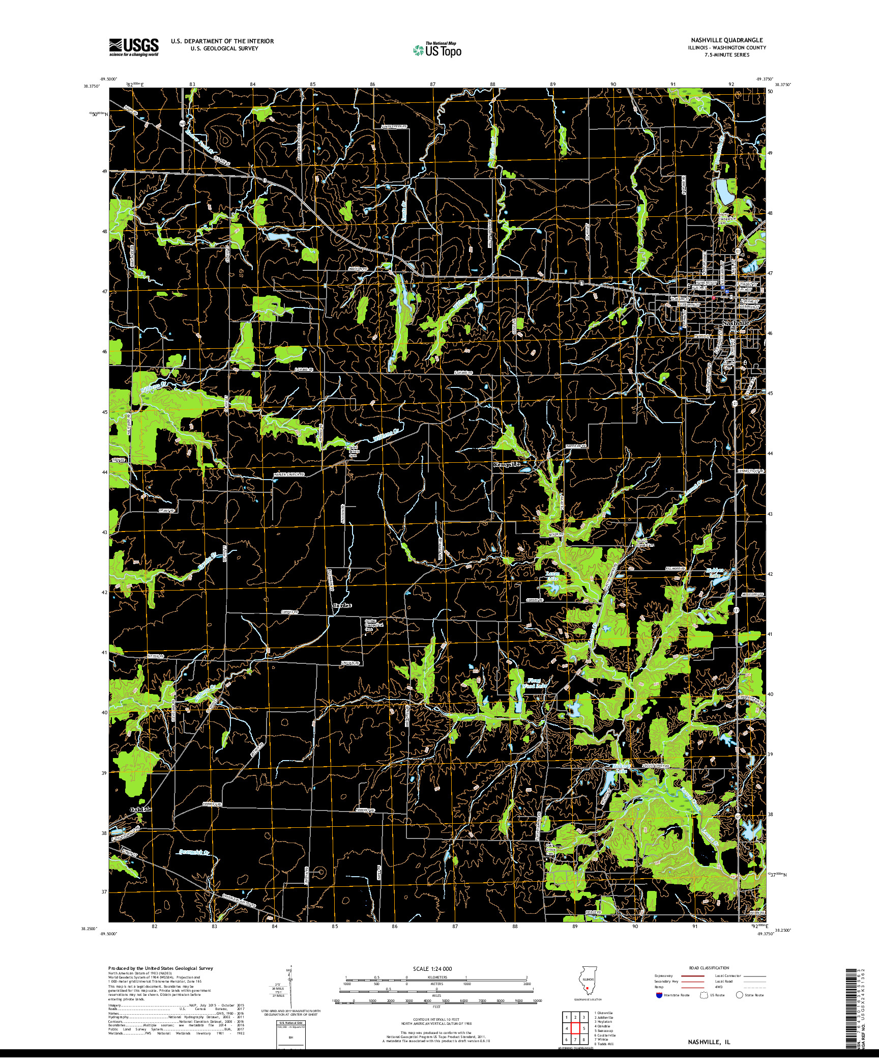 USGS US TOPO 7.5-MINUTE MAP FOR NASHVILLE, IL 2018