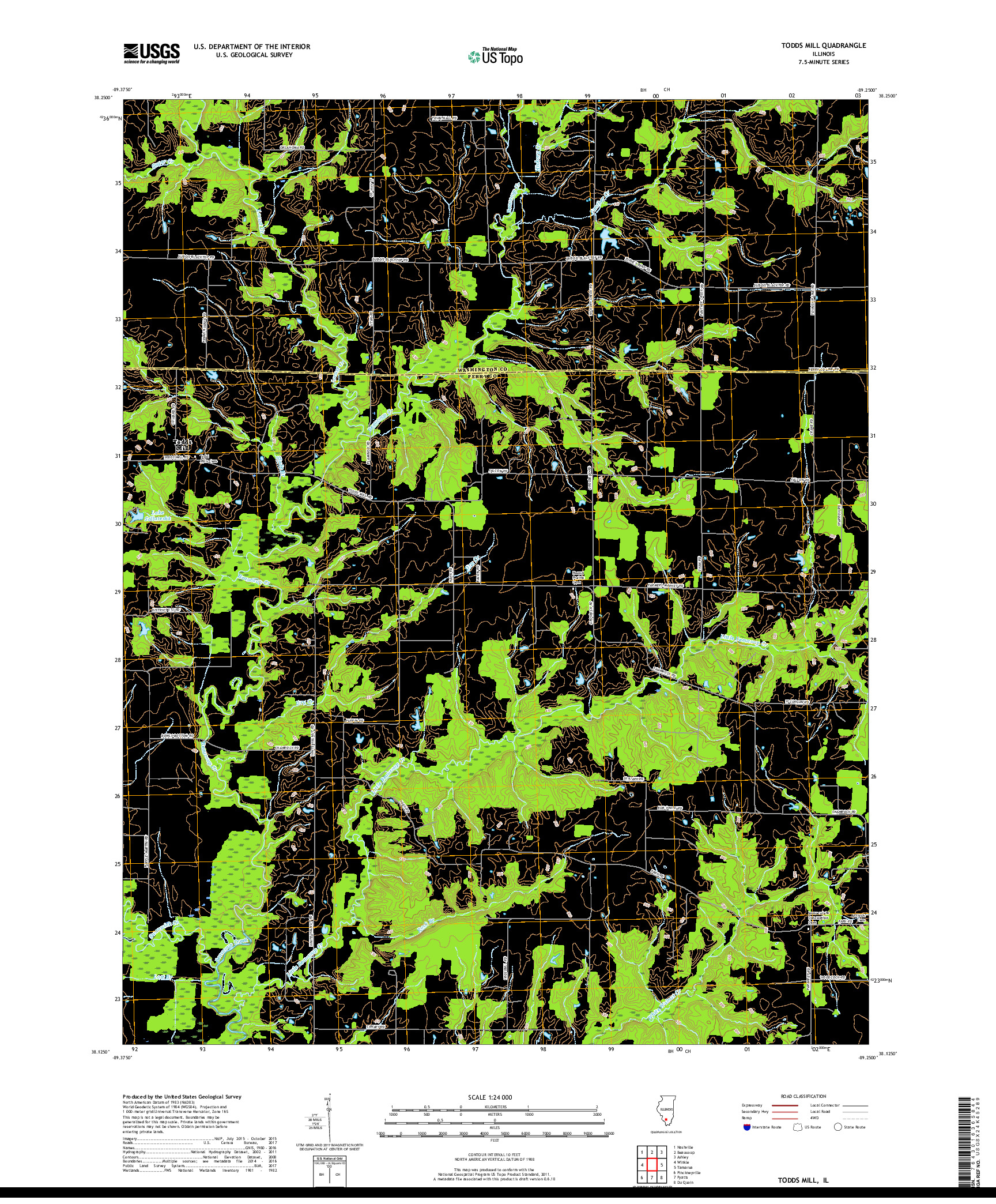 USGS US TOPO 7.5-MINUTE MAP FOR TODDS MILL, IL 2018