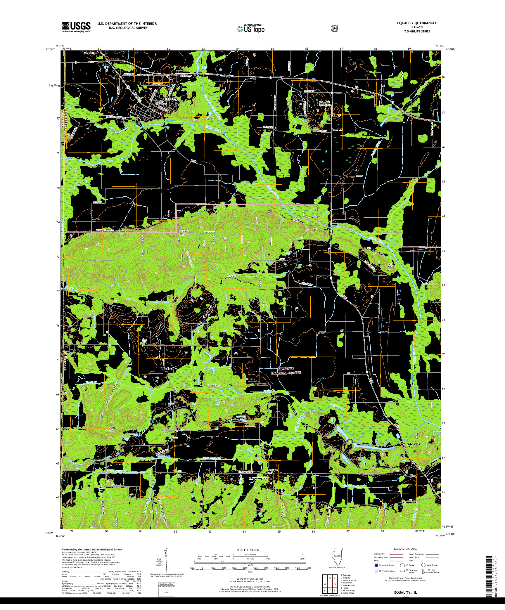 USGS US TOPO 7.5-MINUTE MAP FOR EQUALITY, IL 2018