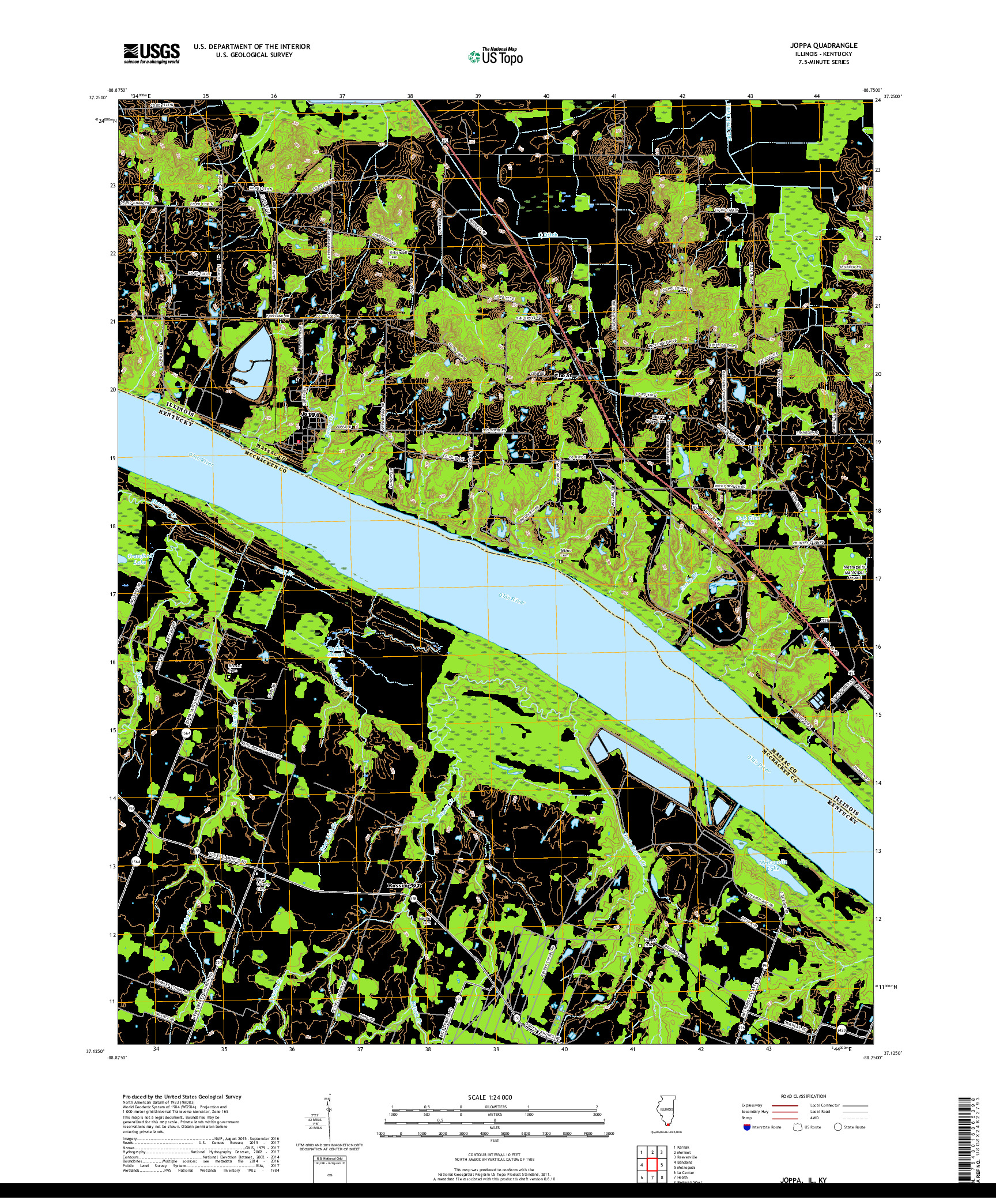 USGS US TOPO 7.5-MINUTE MAP FOR JOPPA, IL,KY 2018