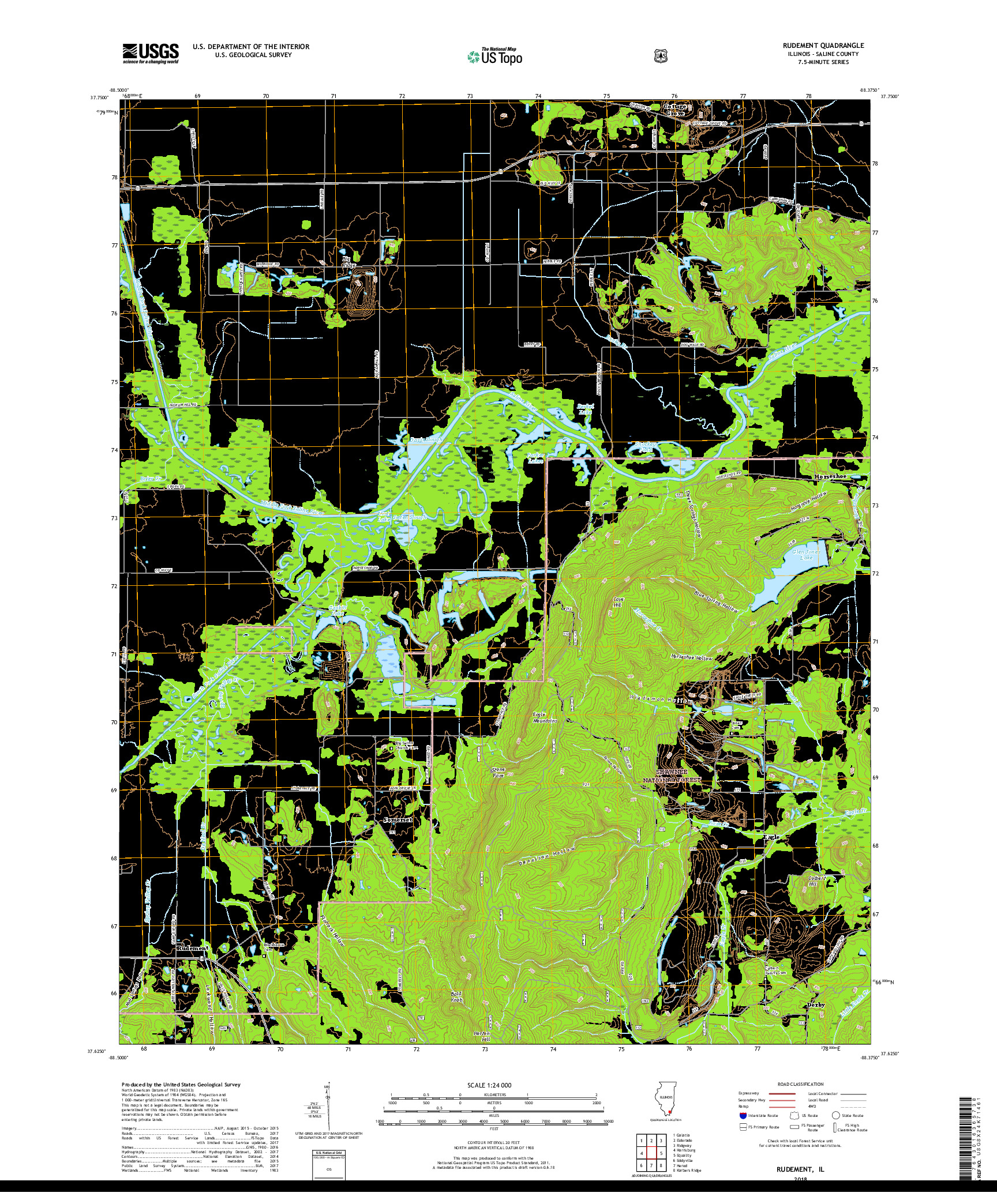 USGS US TOPO 7.5-MINUTE MAP FOR RUDEMENT, IL 2018