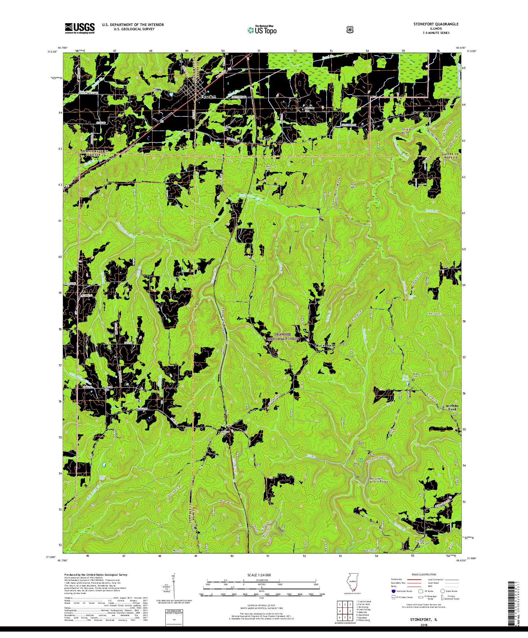 USGS US TOPO 7.5-MINUTE MAP FOR STONEFORT, IL 2018