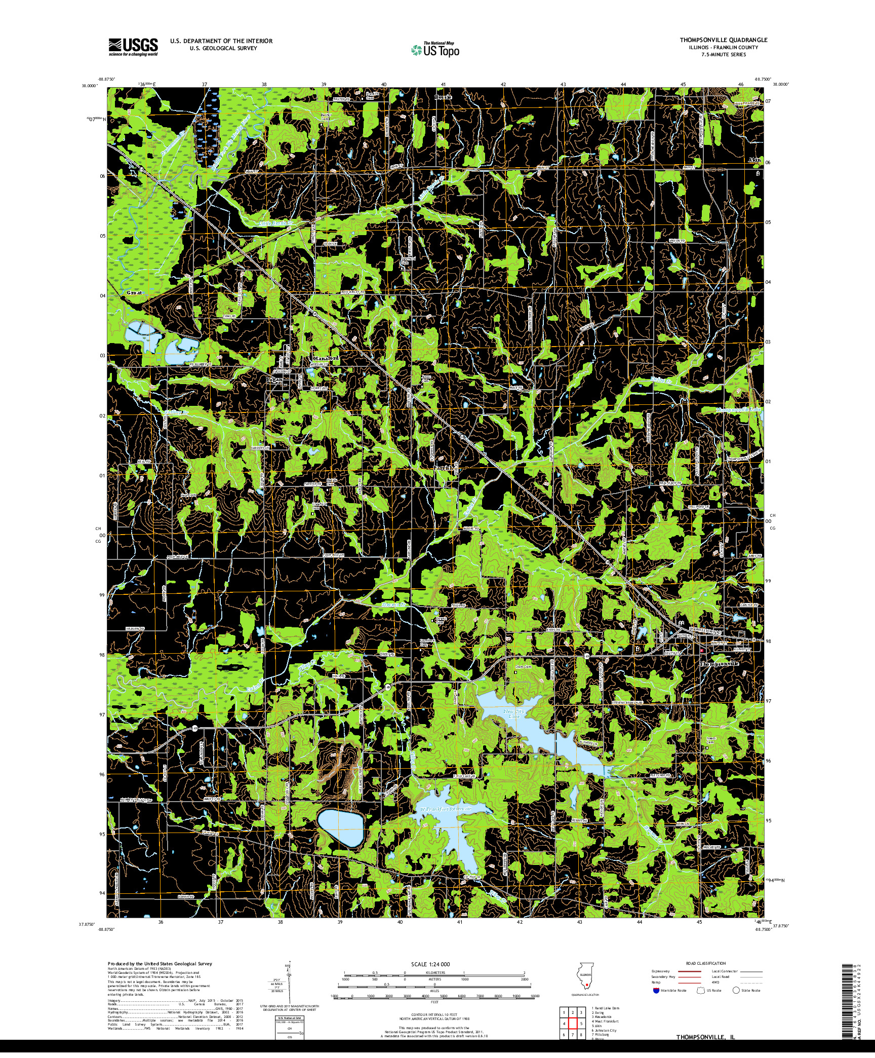 USGS US TOPO 7.5-MINUTE MAP FOR THOMPSONVILLE, IL 2018