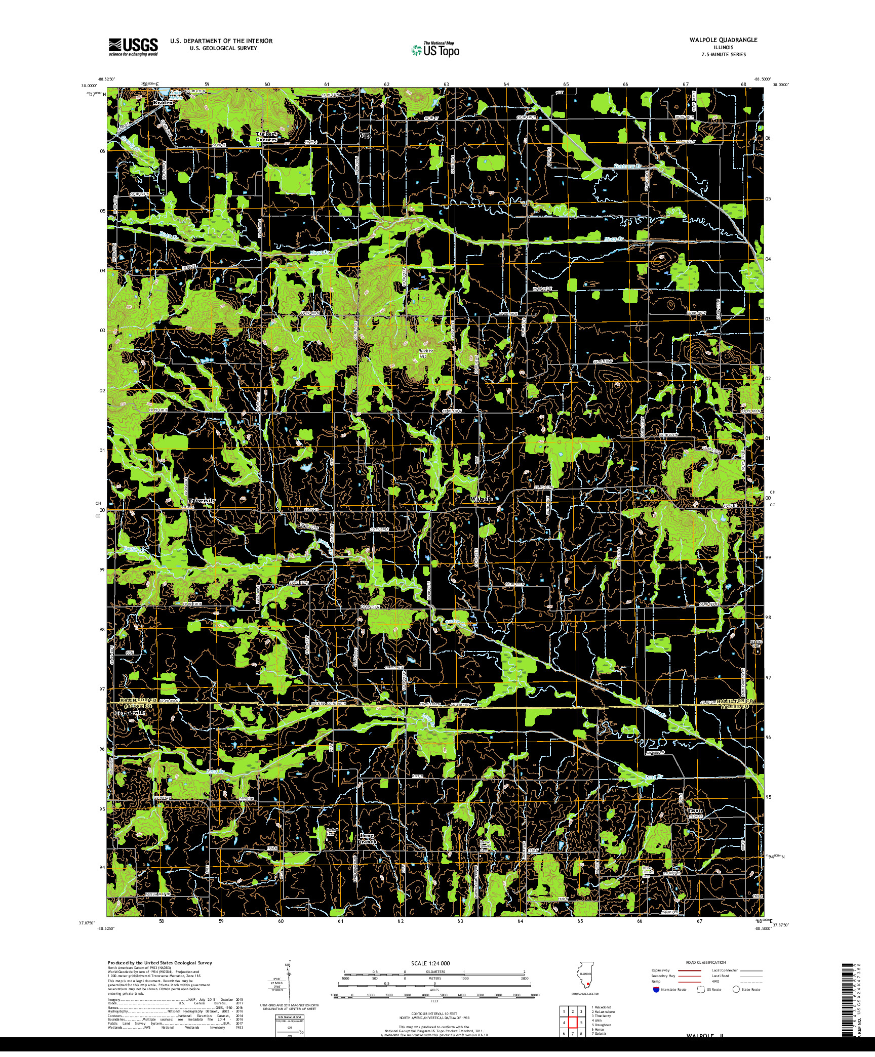 USGS US TOPO 7.5-MINUTE MAP FOR WALPOLE, IL 2018