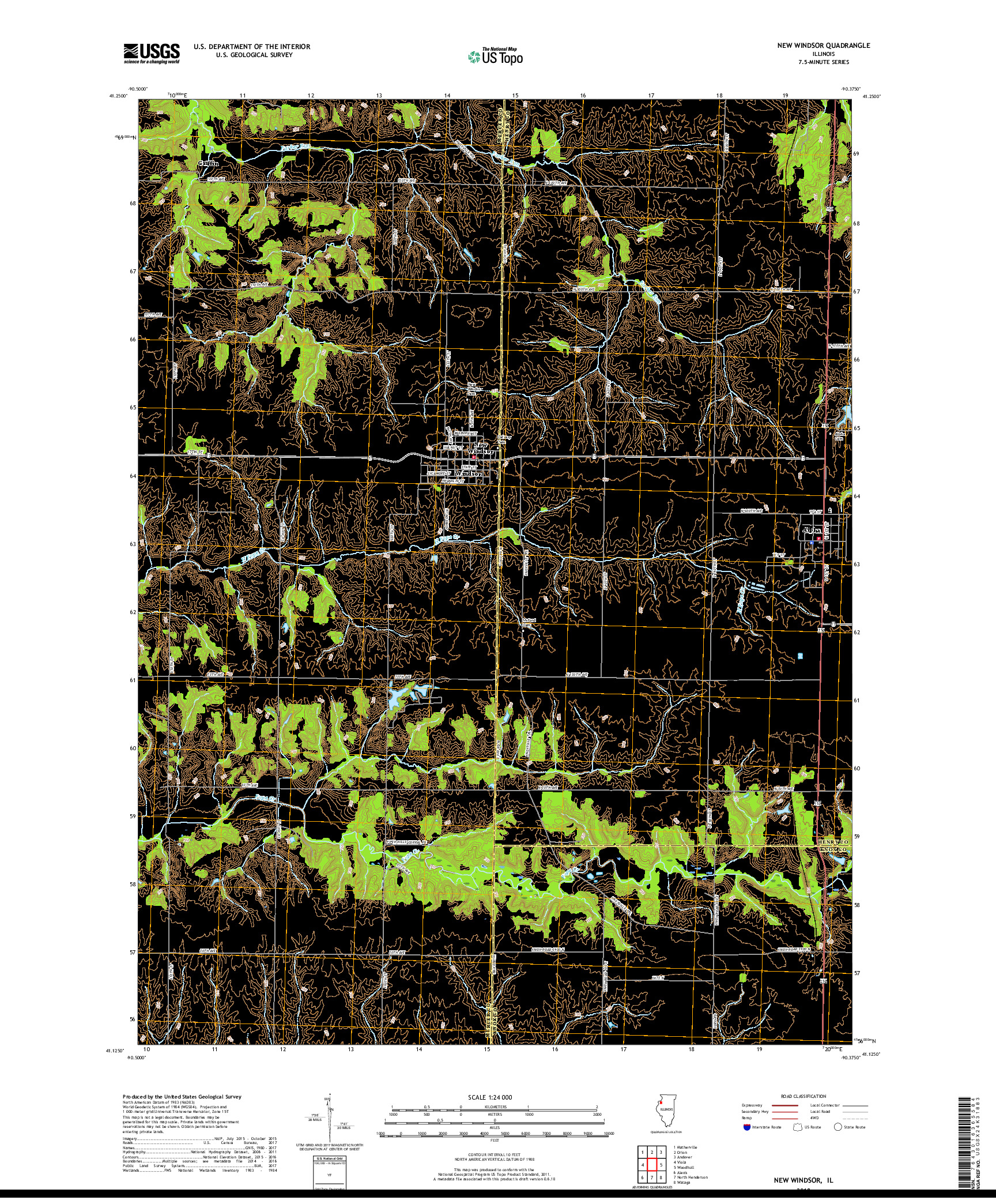 USGS US TOPO 7.5-MINUTE MAP FOR NEW WINDSOR, IL 2018