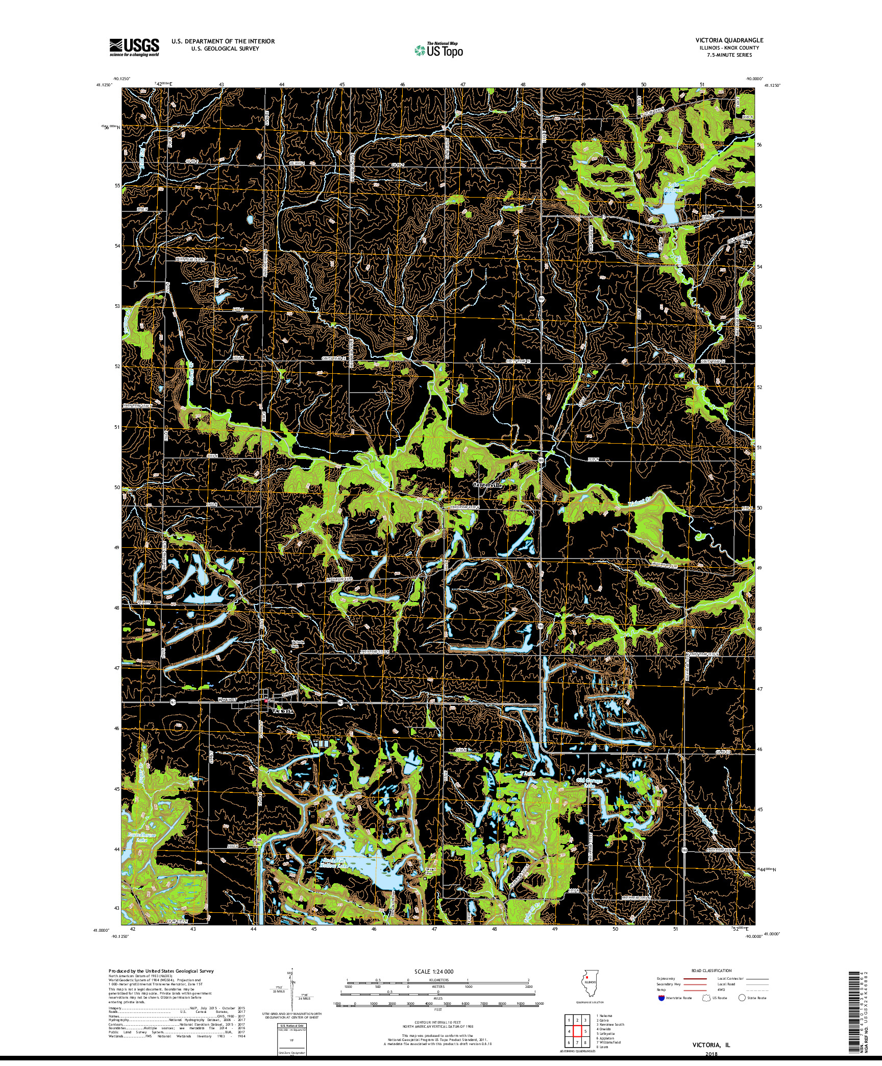 USGS US TOPO 7.5-MINUTE MAP FOR VICTORIA, IL 2018